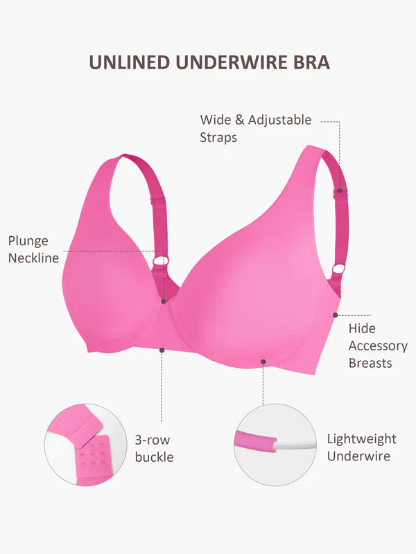 Conjunto de sujetador con escote en V profundo ajustable y aros Feelingirl