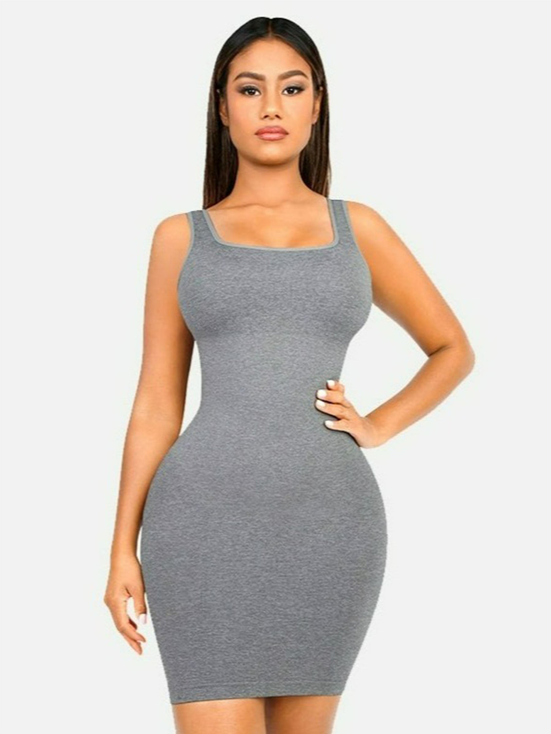 Feelingirl Seamless Square Neck Shaping Dress