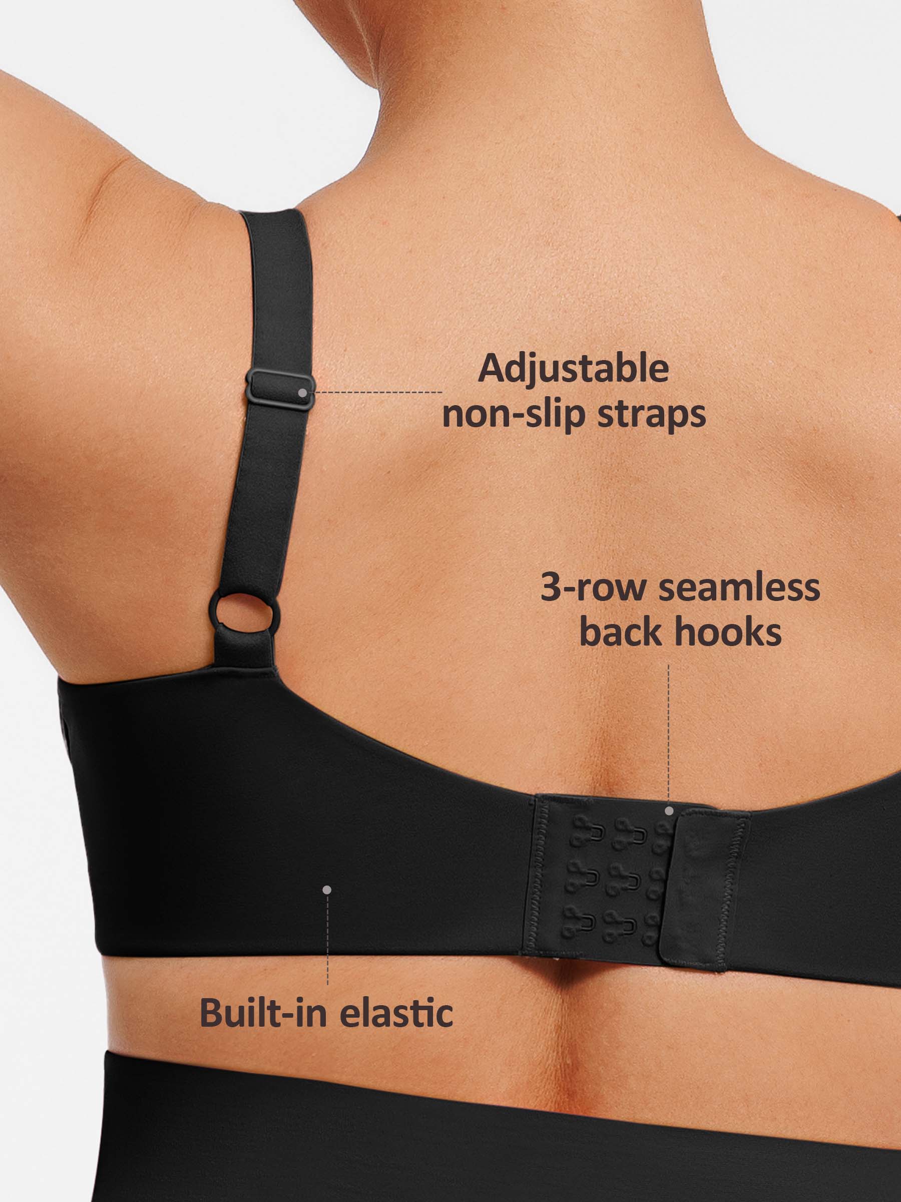 Feelingirl Adjustable Deep V-Neck Underwire Bra