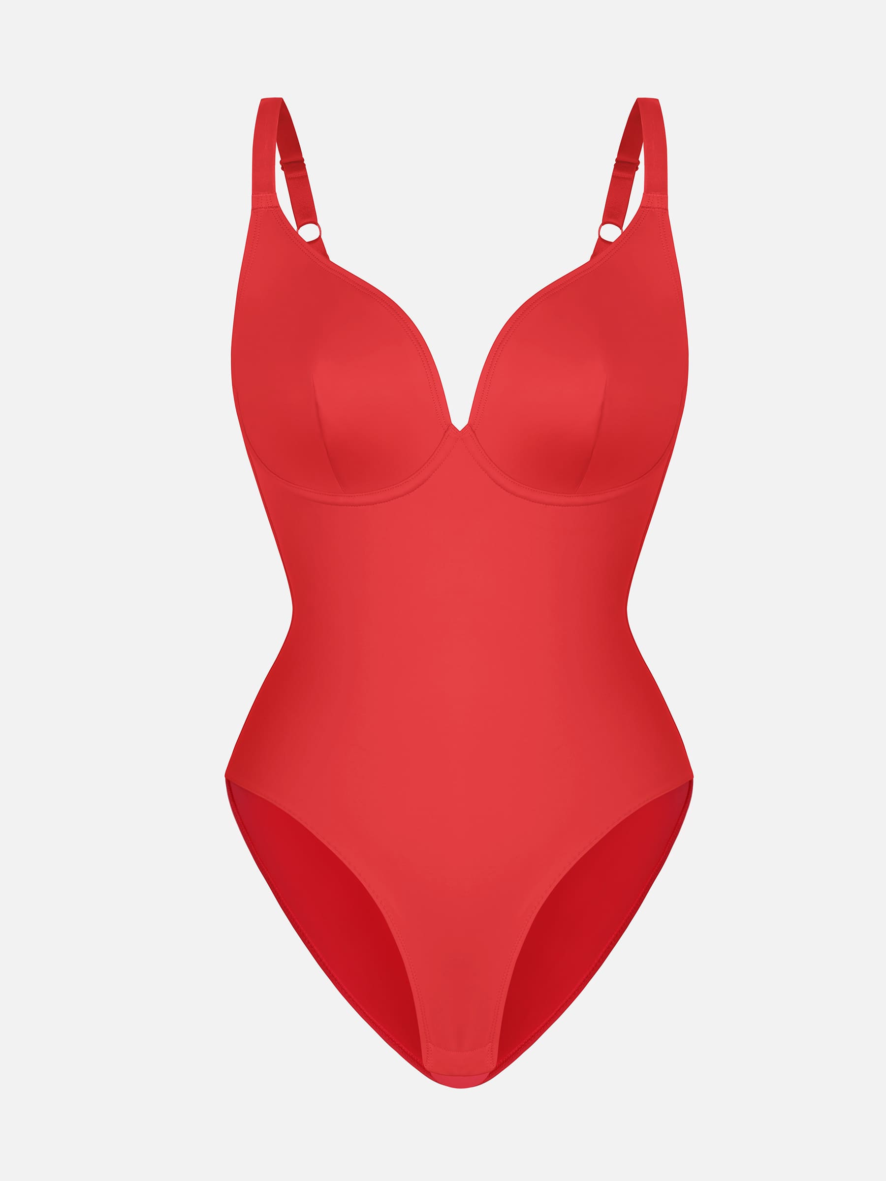Feelingirl V Neck Adjustable Straps Tummy Control Bodysuit