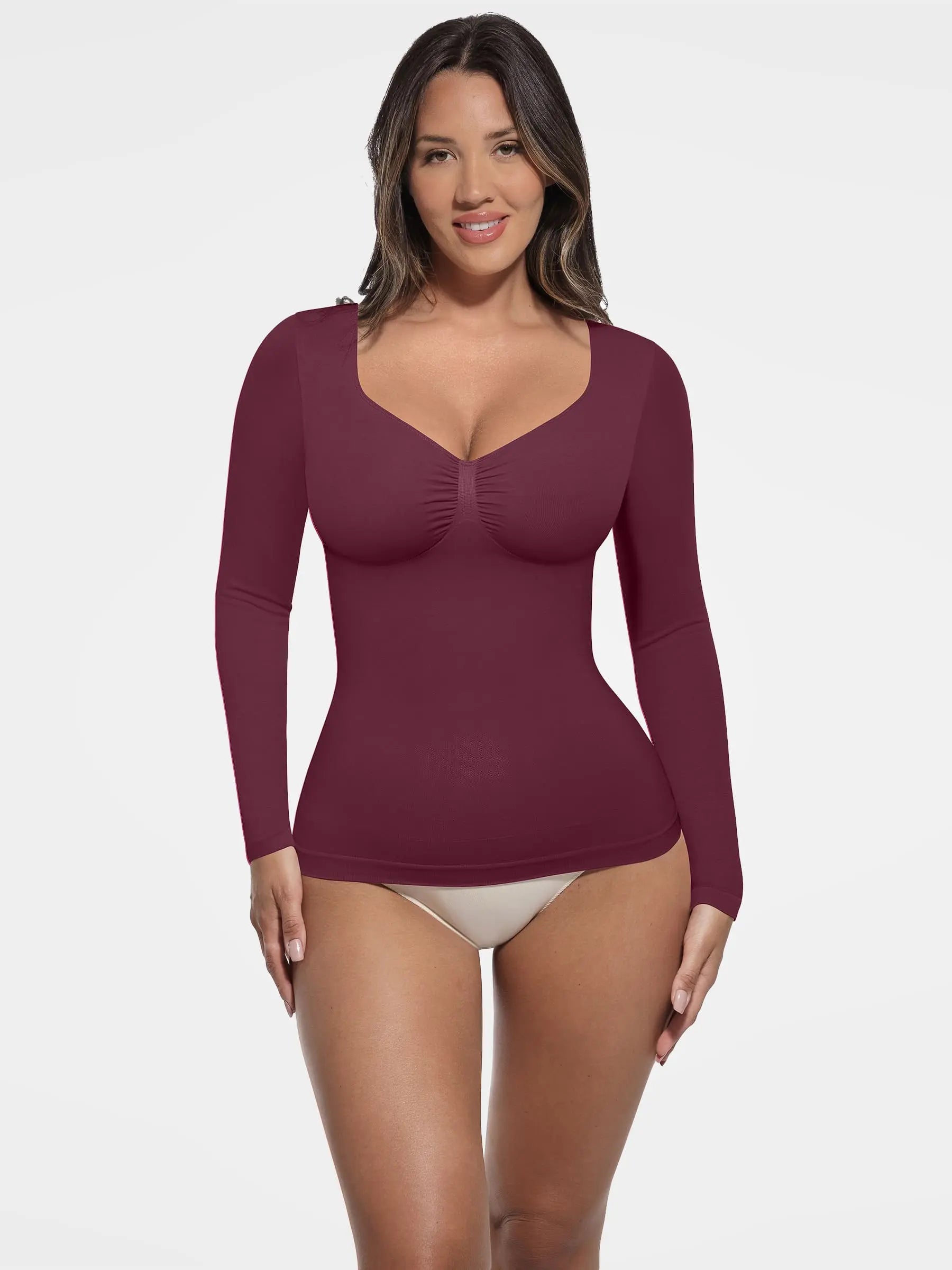 Feelingirl Seamless Long-Sleeve Everyday Shaper Top