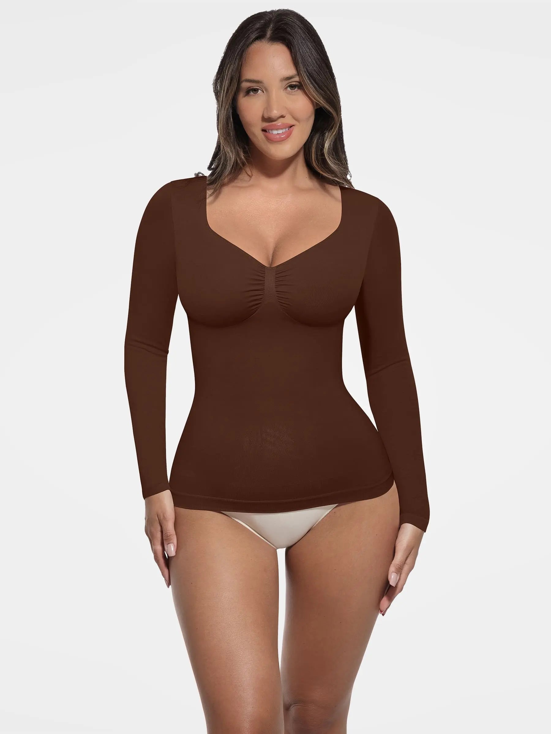 Feelingirl Seamless Long-Sleeve Everyday Shaper Top