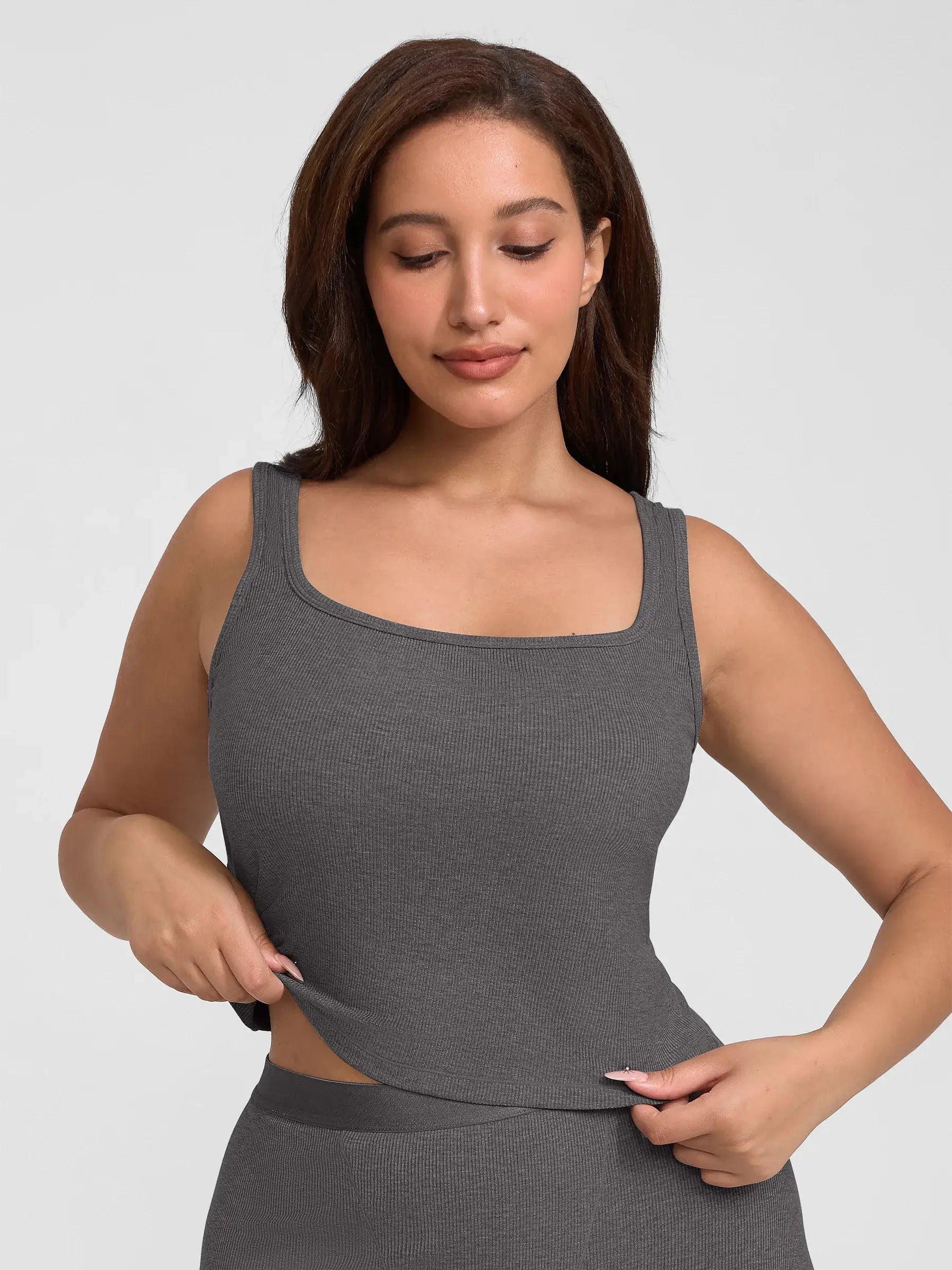 Feelingirl Breathable Ribbed Sleeveless Tank Top