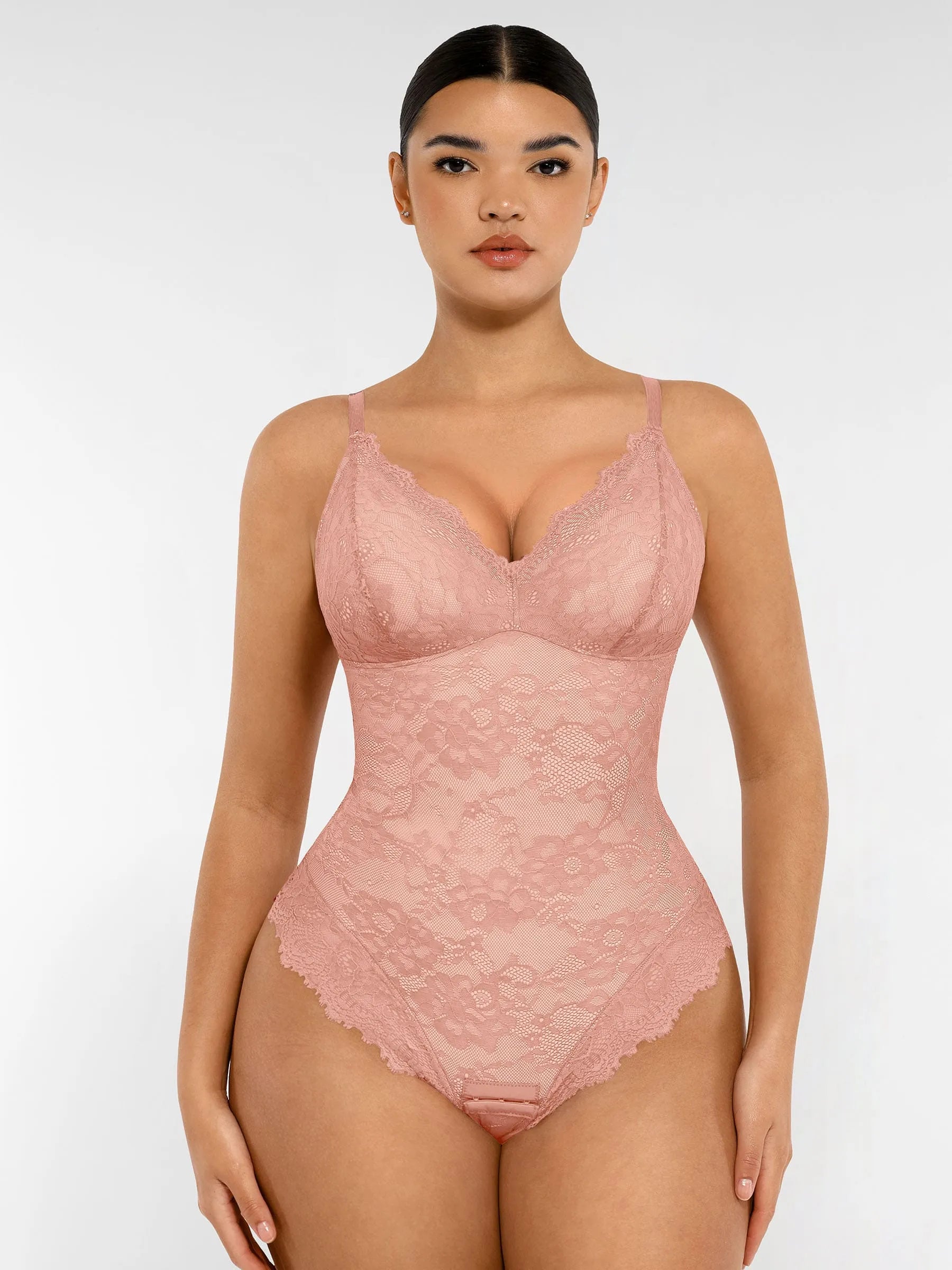 Feelingirl Lace V Neck Full Bodysuit Underwear