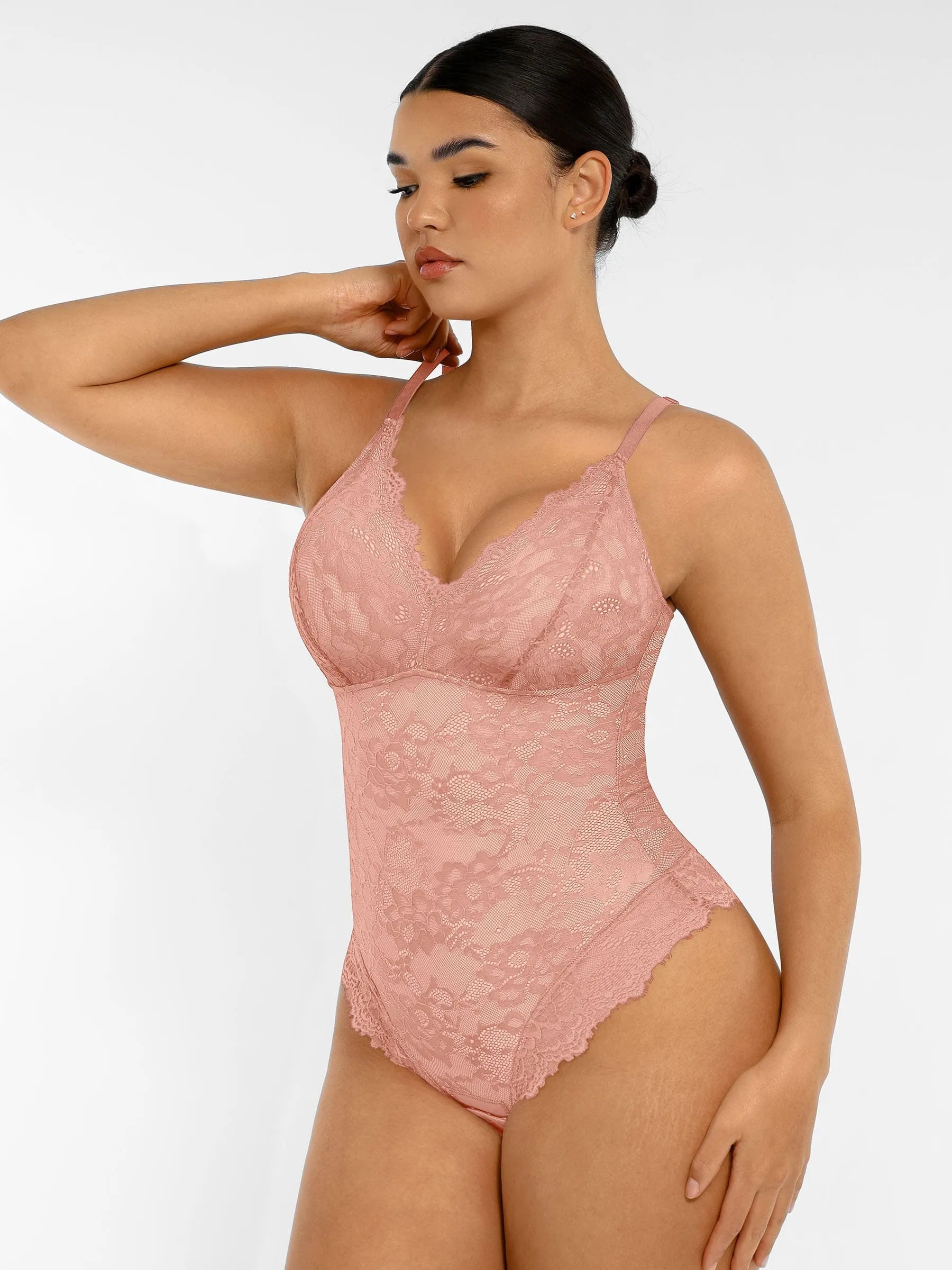 Feelingirl Lace V Neck Full Bodysuit Underwear