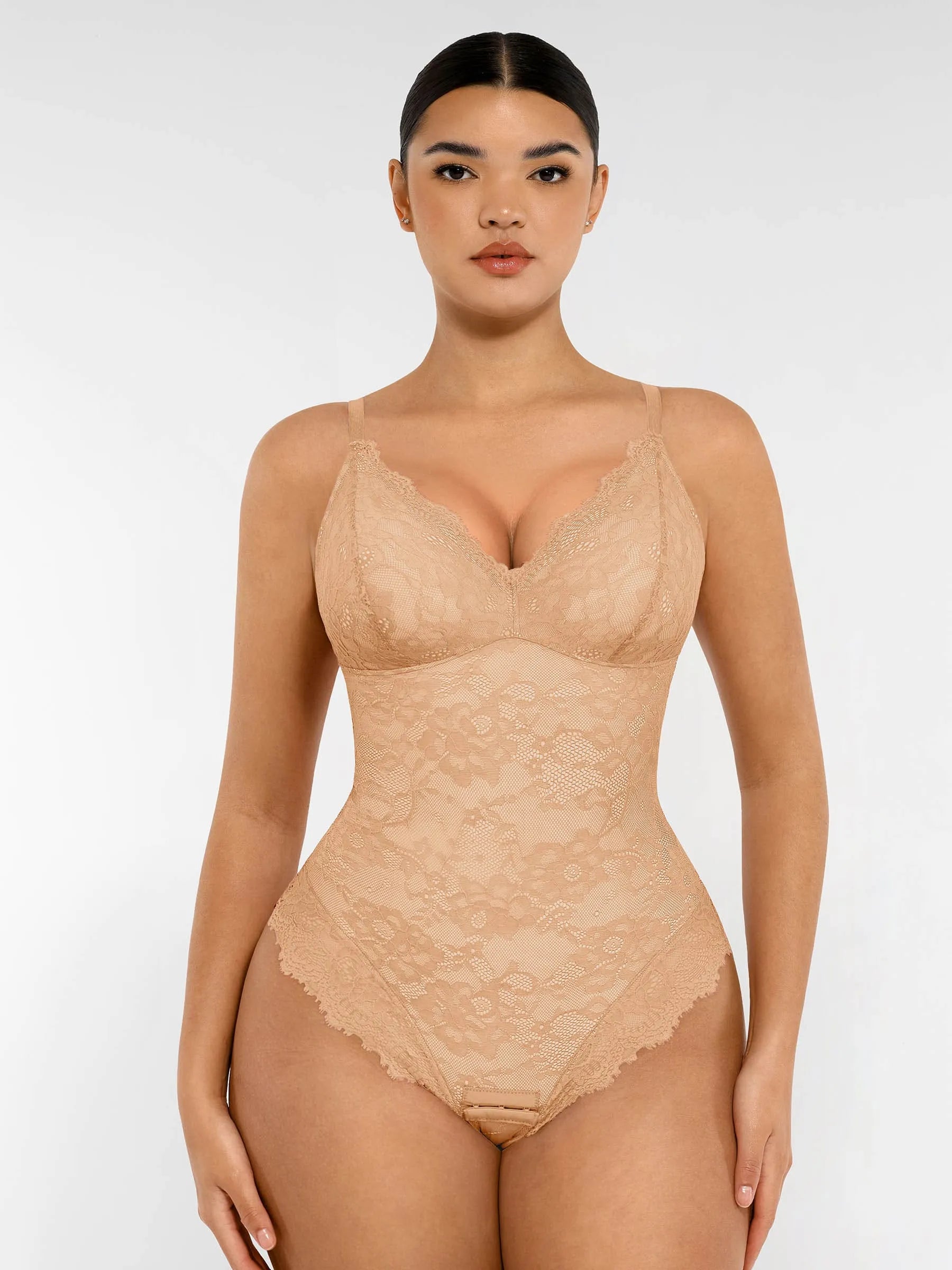 Feelingirl Lace V Neck Full Bodysuit Underwear