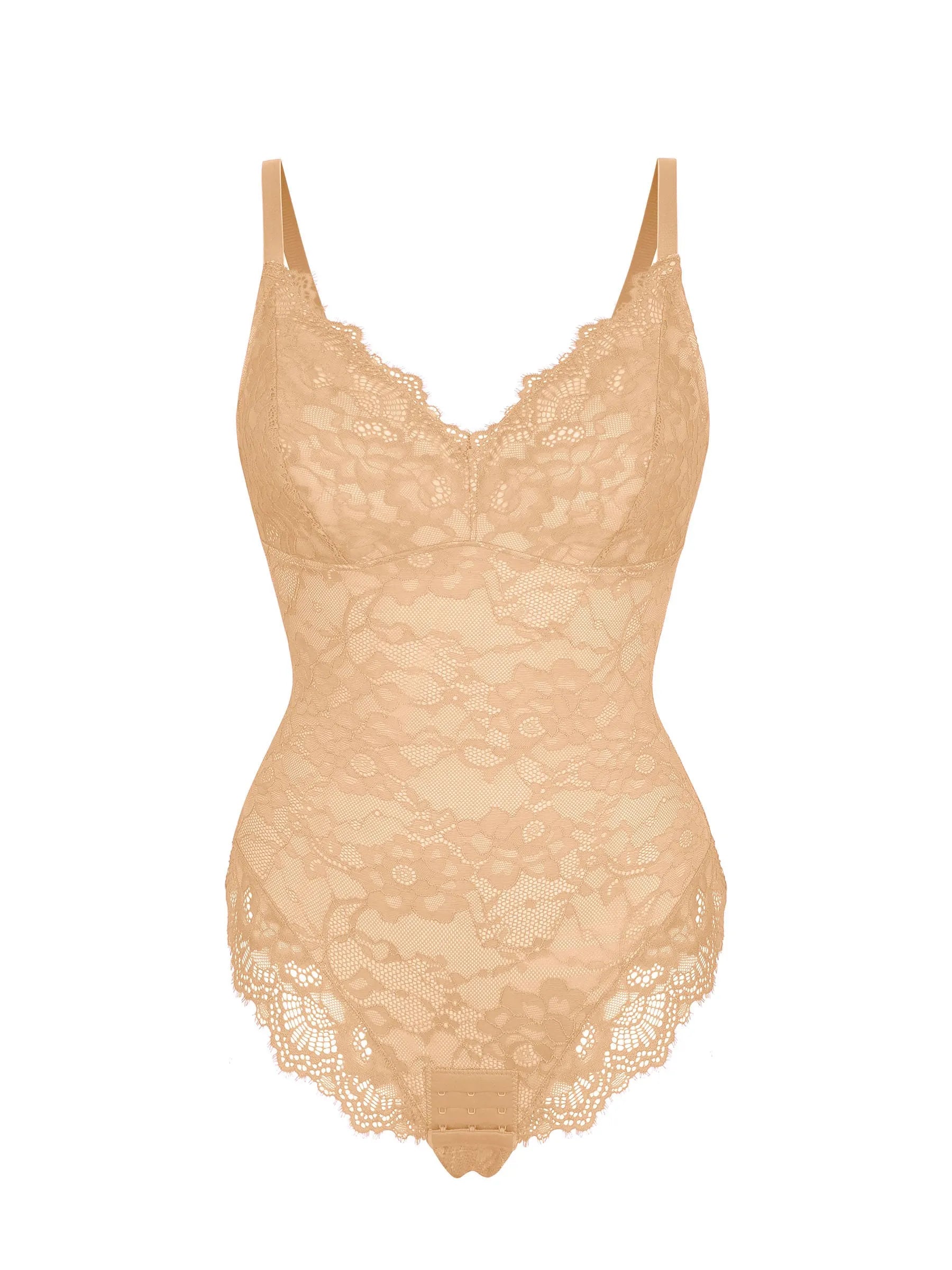 Feelingirl Lace V Neck Full Bodysuit Underwear