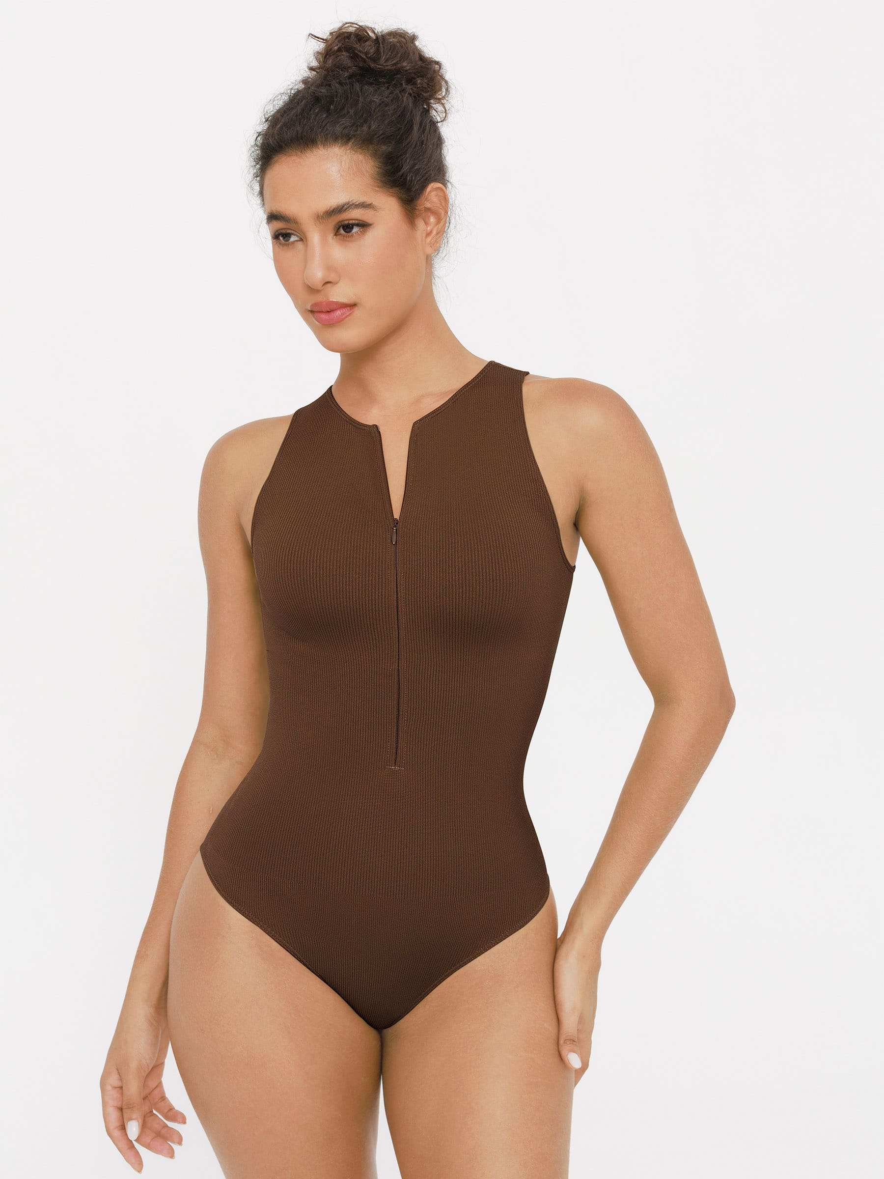 Feelingirl-Seamless-Ribbed-Bodysuit-with-Crew-Neck-and-Hidden-Zipper
-BN6