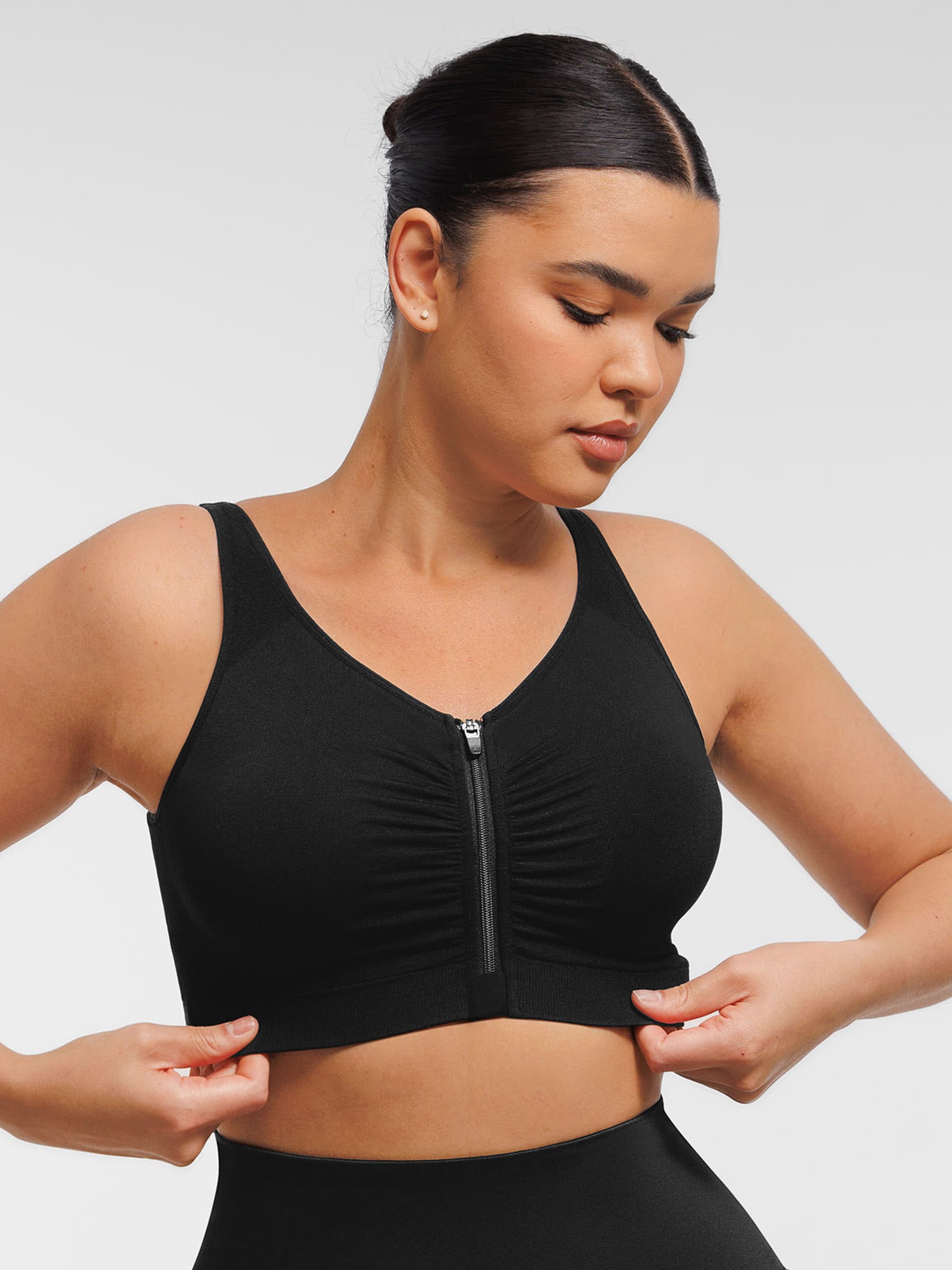 Soutien-gorge sans coutures à fermeture éclair et ouverture sur le devant Feelingirl