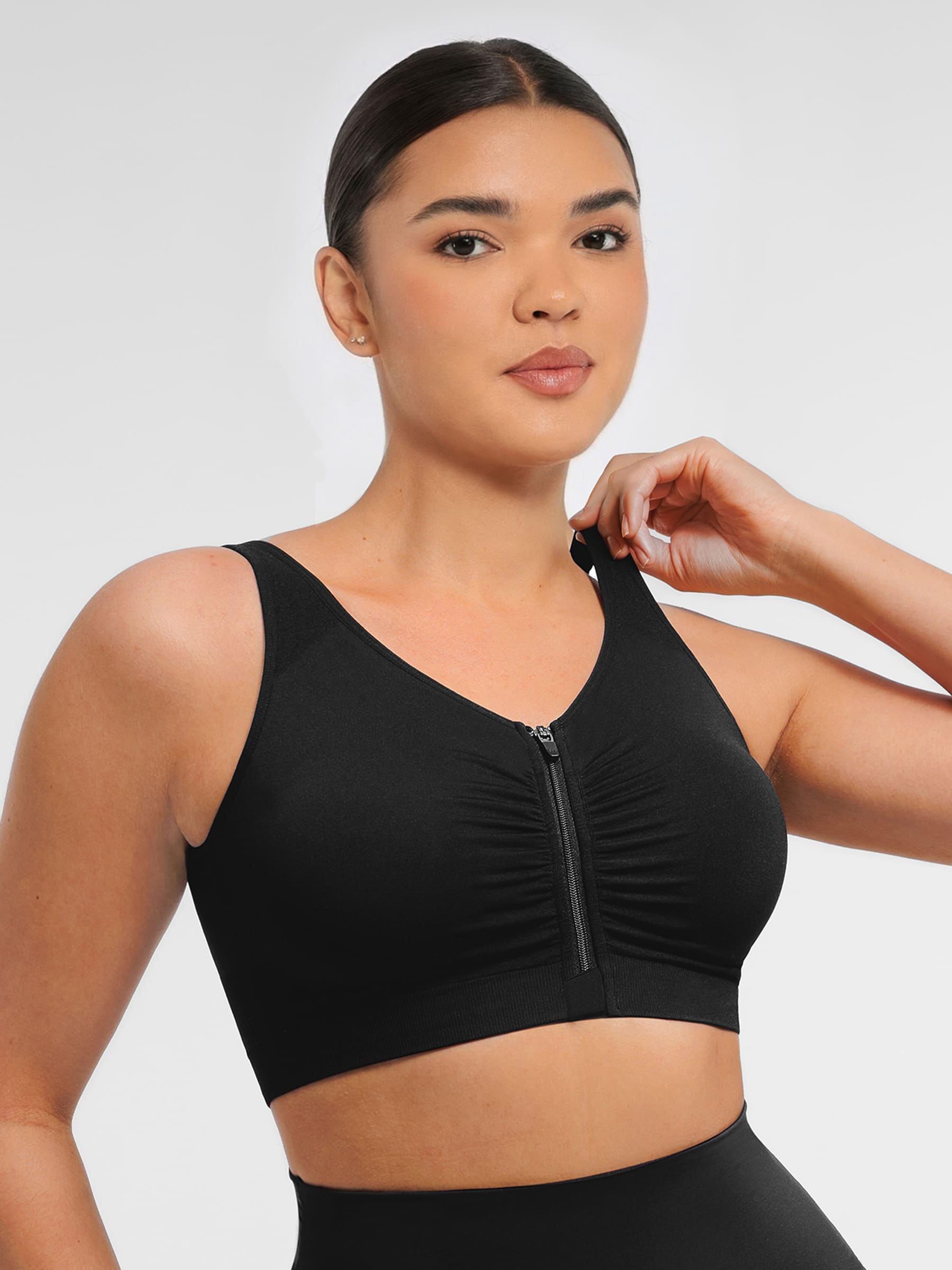 Soutien-gorge sans coutures à fermeture éclair et ouverture sur le devant Feelingirl