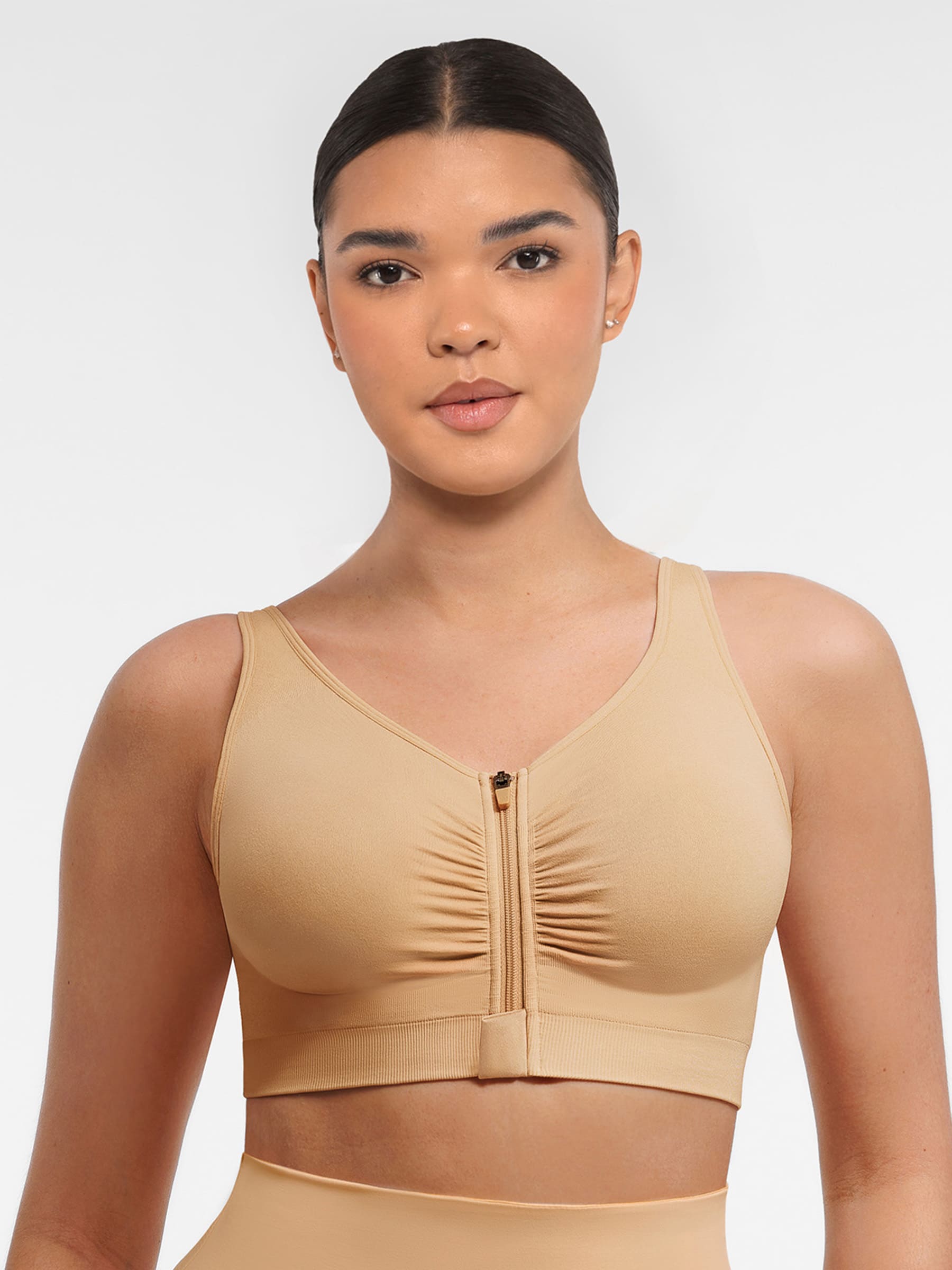 Soutien-gorge sans coutures à fermeture éclair et ouverture sur le devant Feelingirl