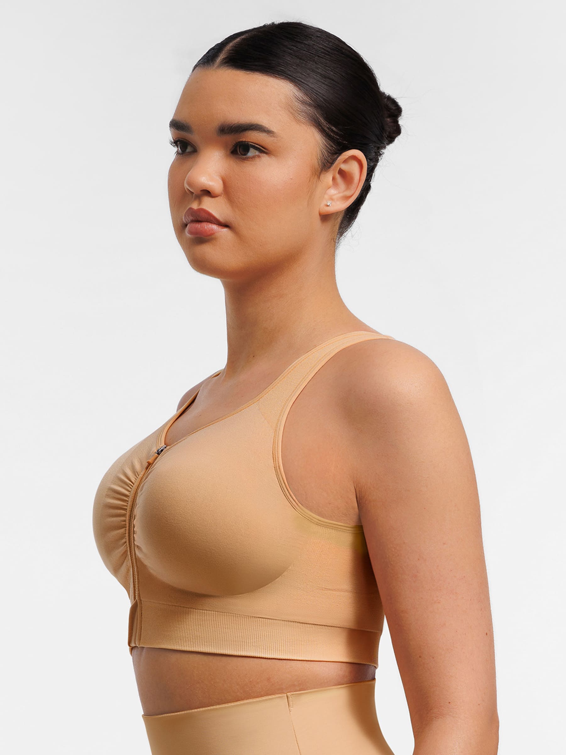 Soutien-gorge sans coutures à fermeture éclair et ouverture sur le devant Feelingirl