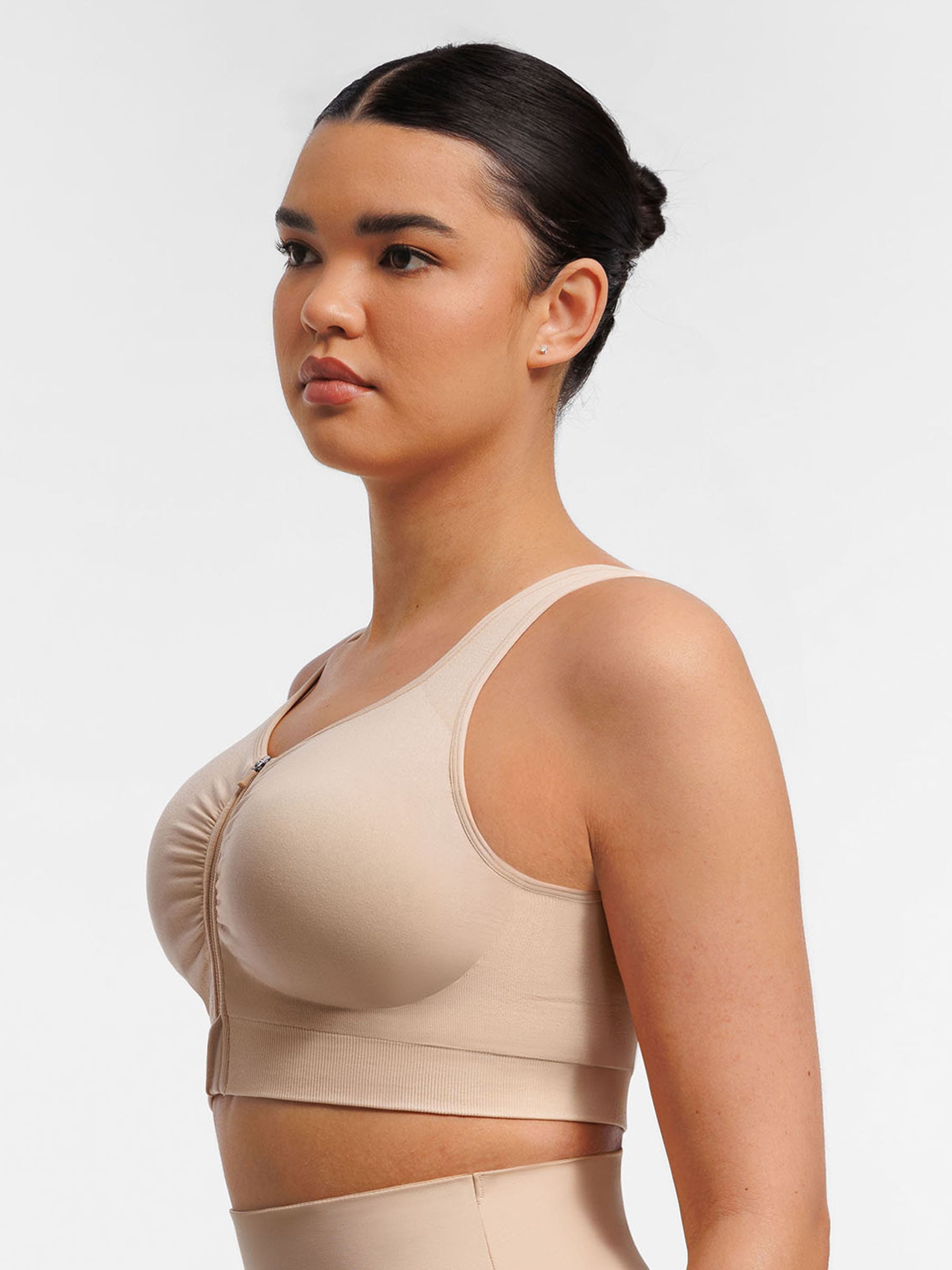 Soutien-gorge sans coutures à fermeture éclair et ouverture sur le devant Feelingirl