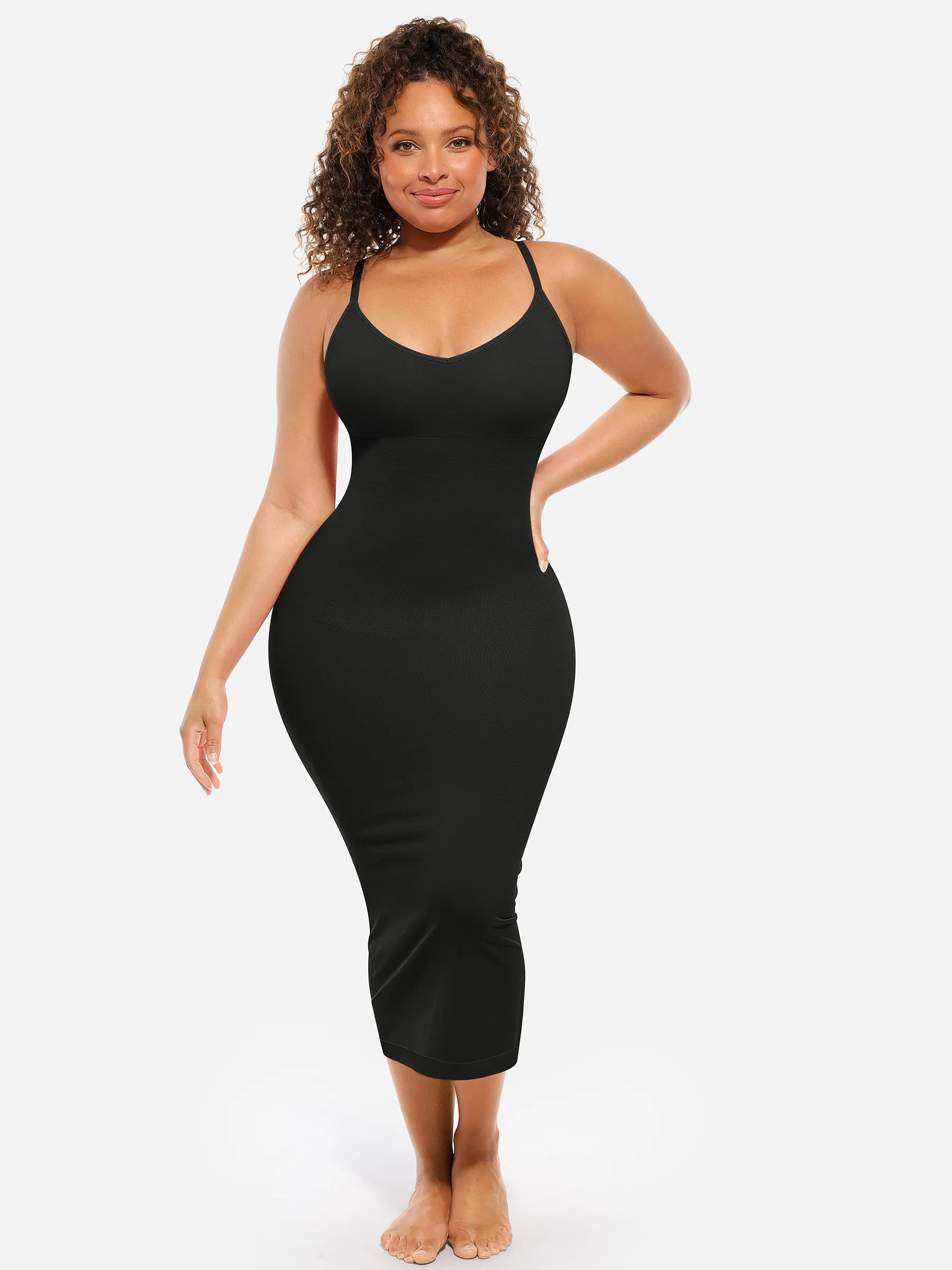 Feelingirl Nahtloses Midi-Body-Shaper-Kleid
