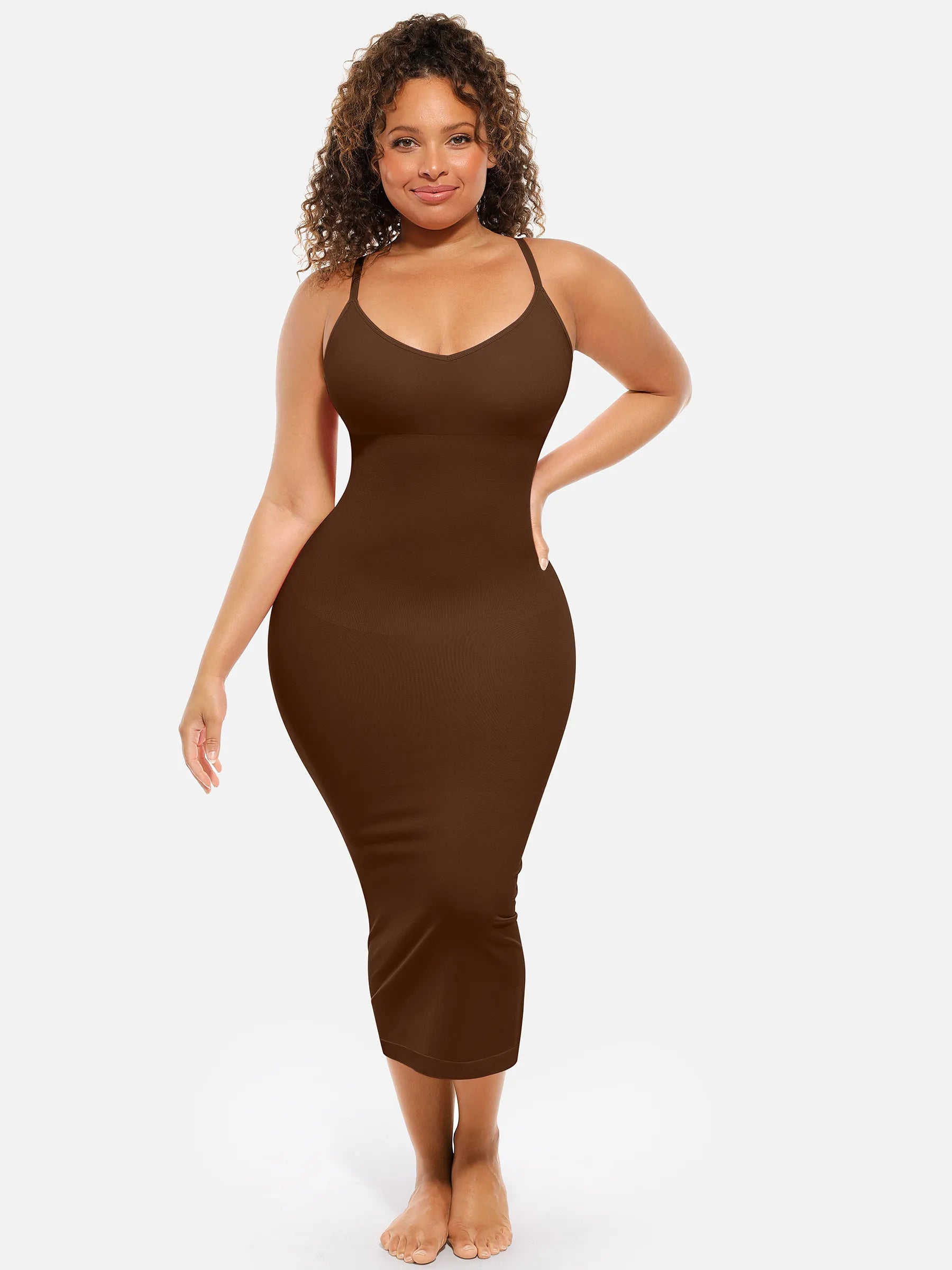 Feelingirl Nahtloses Midi-Body-Shaper-Kleid