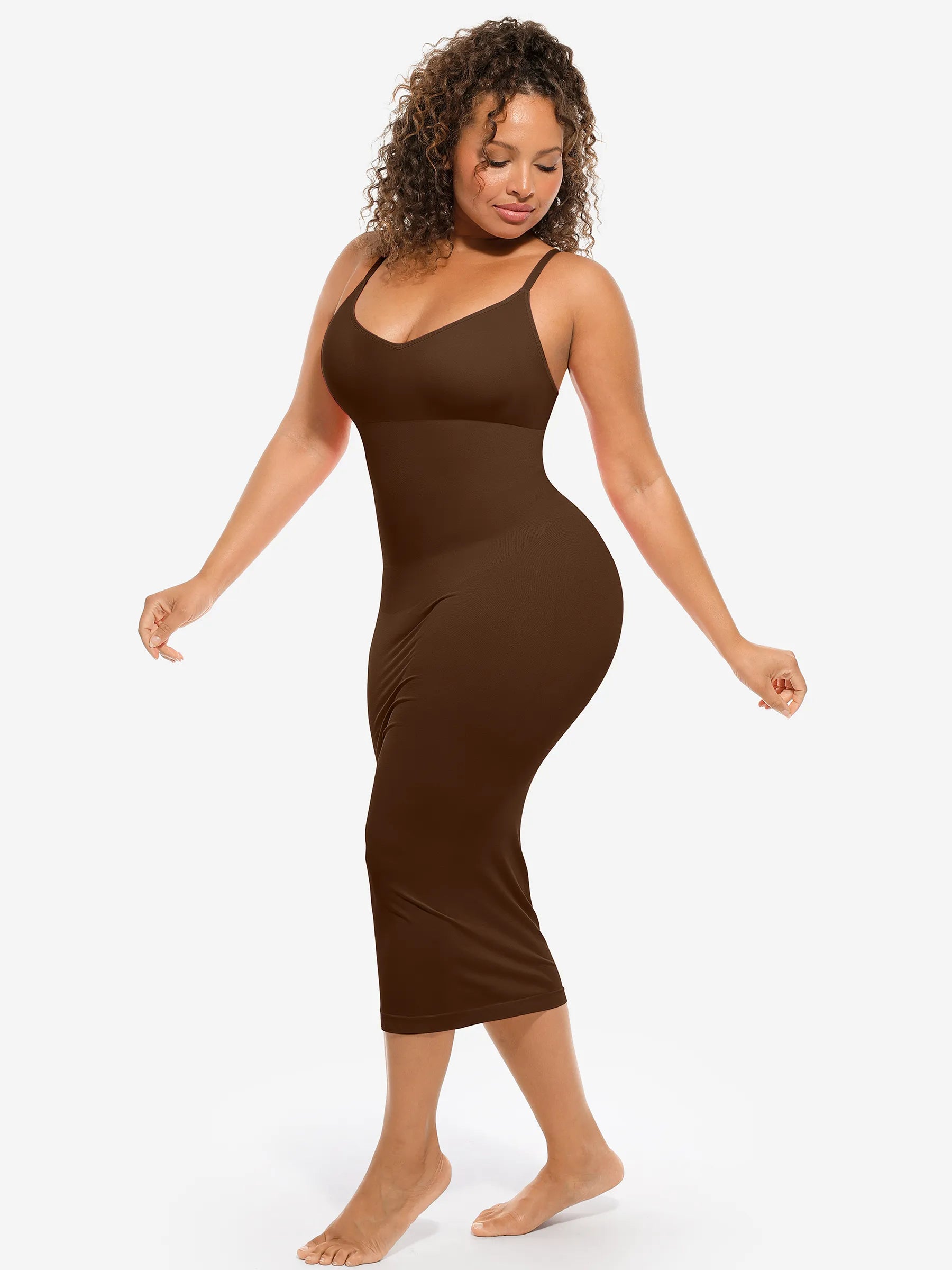 Feelingirl Nahtloses Midi-Body-Shaper-Kleid