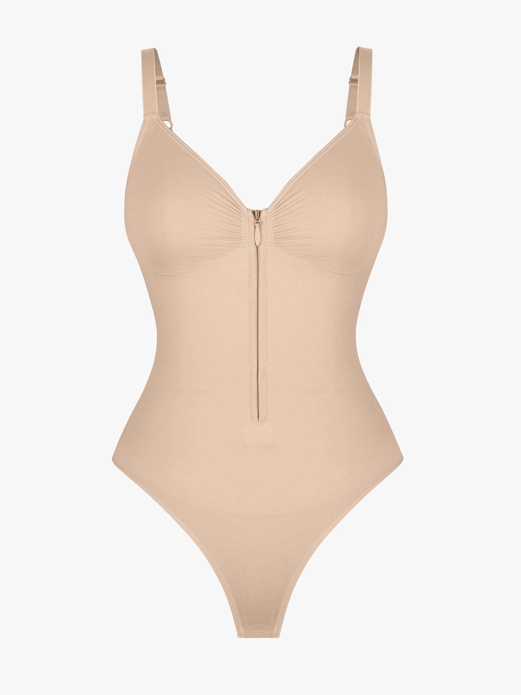 Feelingirl Tummy Control Zipper Shaping Bodysuit