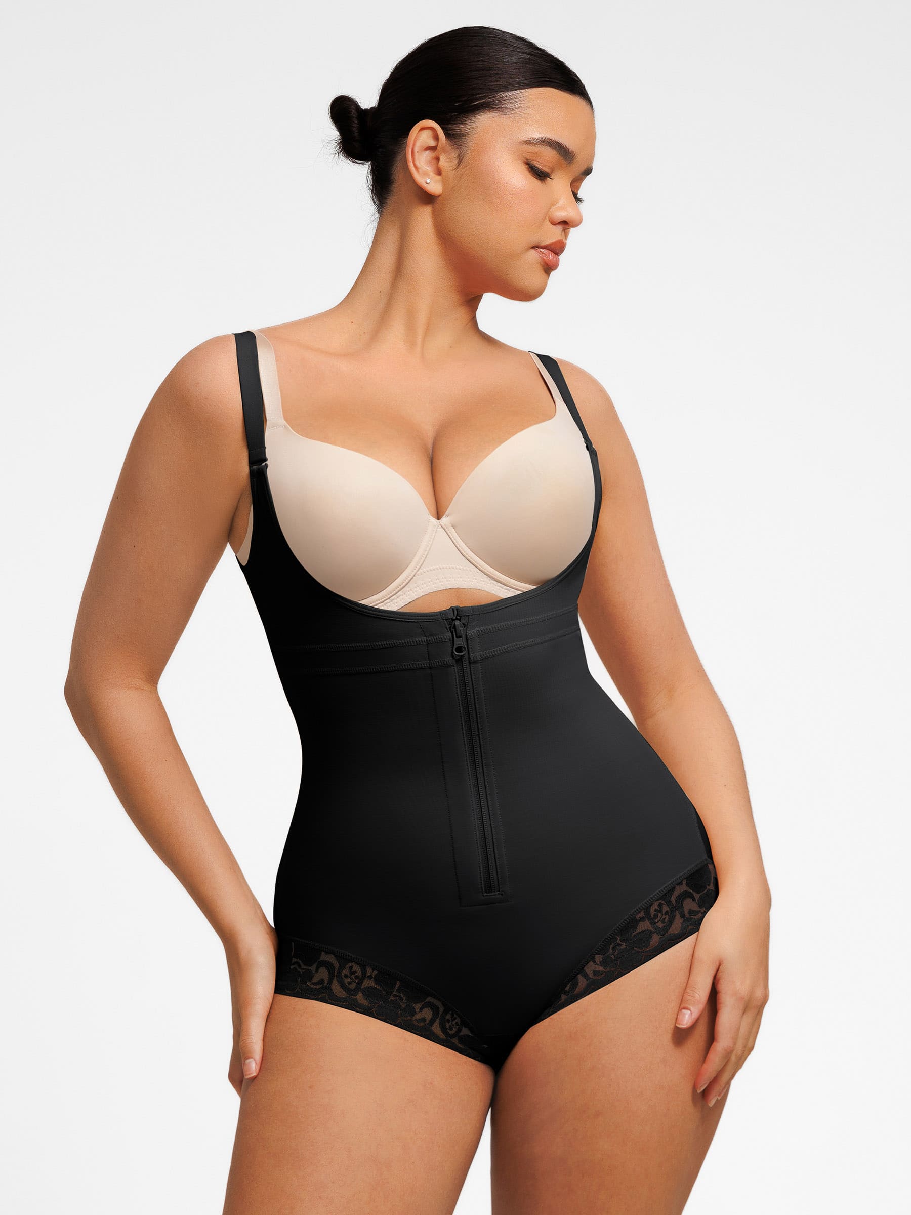 Feelingirl U-Plunge Front Adjustable Zipper Shapewear