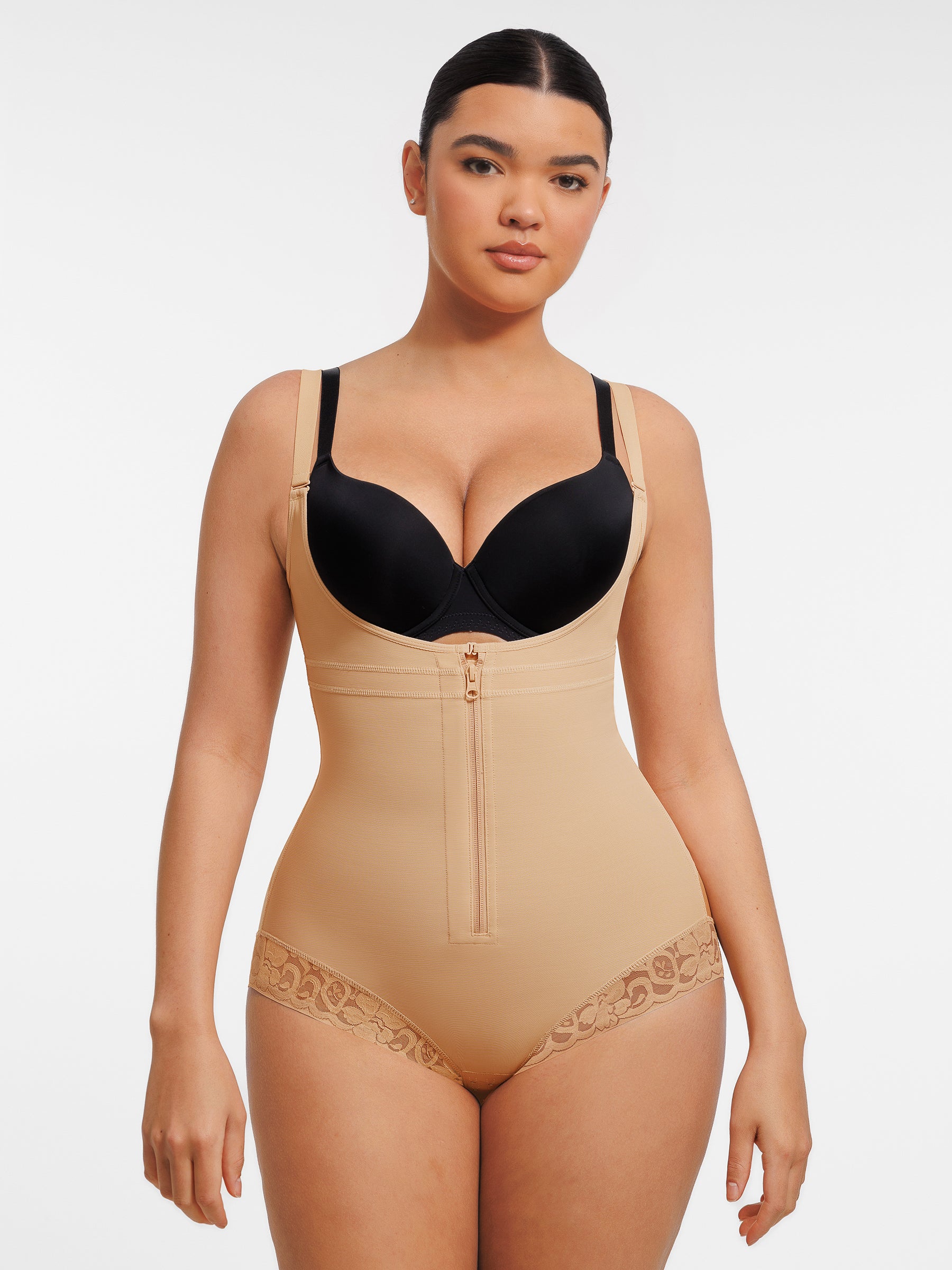 Feelingirl U-Plunge Front Adjustable Zipper Shapewear
