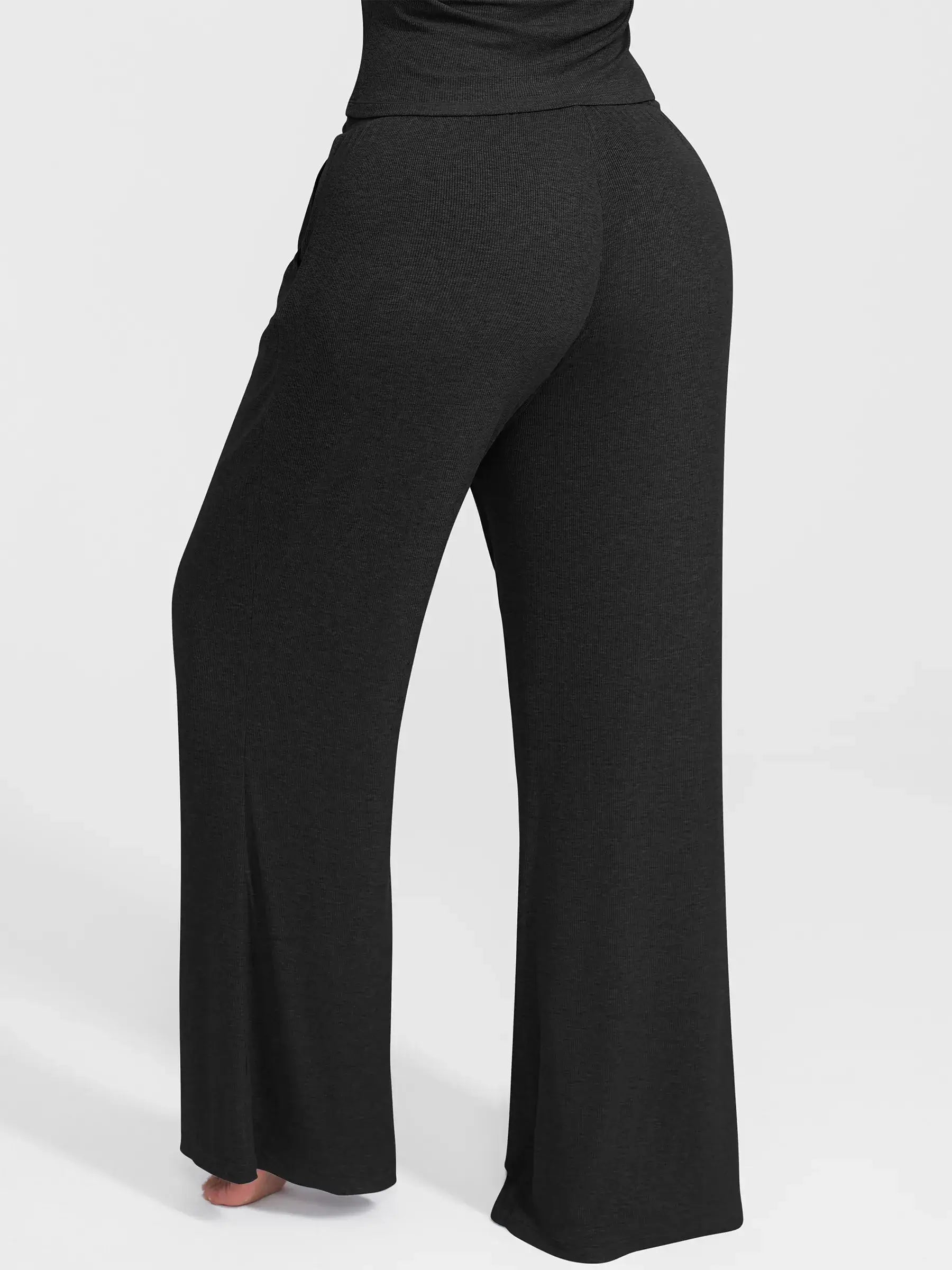 Feelingirl Breathable Ribbed Lounge Pants for Home Comfort