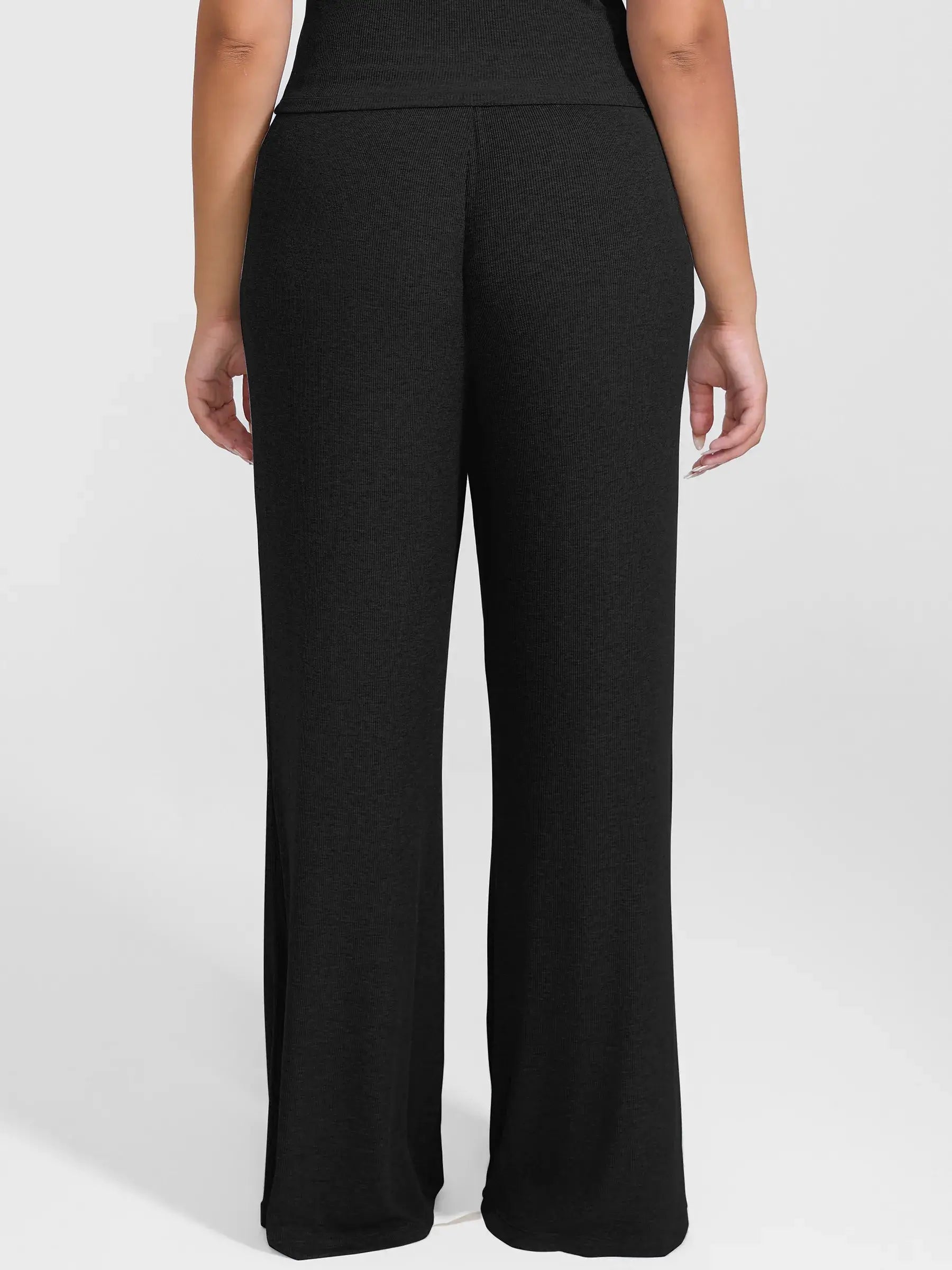 Feelingirl Breathable Ribbed Lounge Pants for Home Comfort