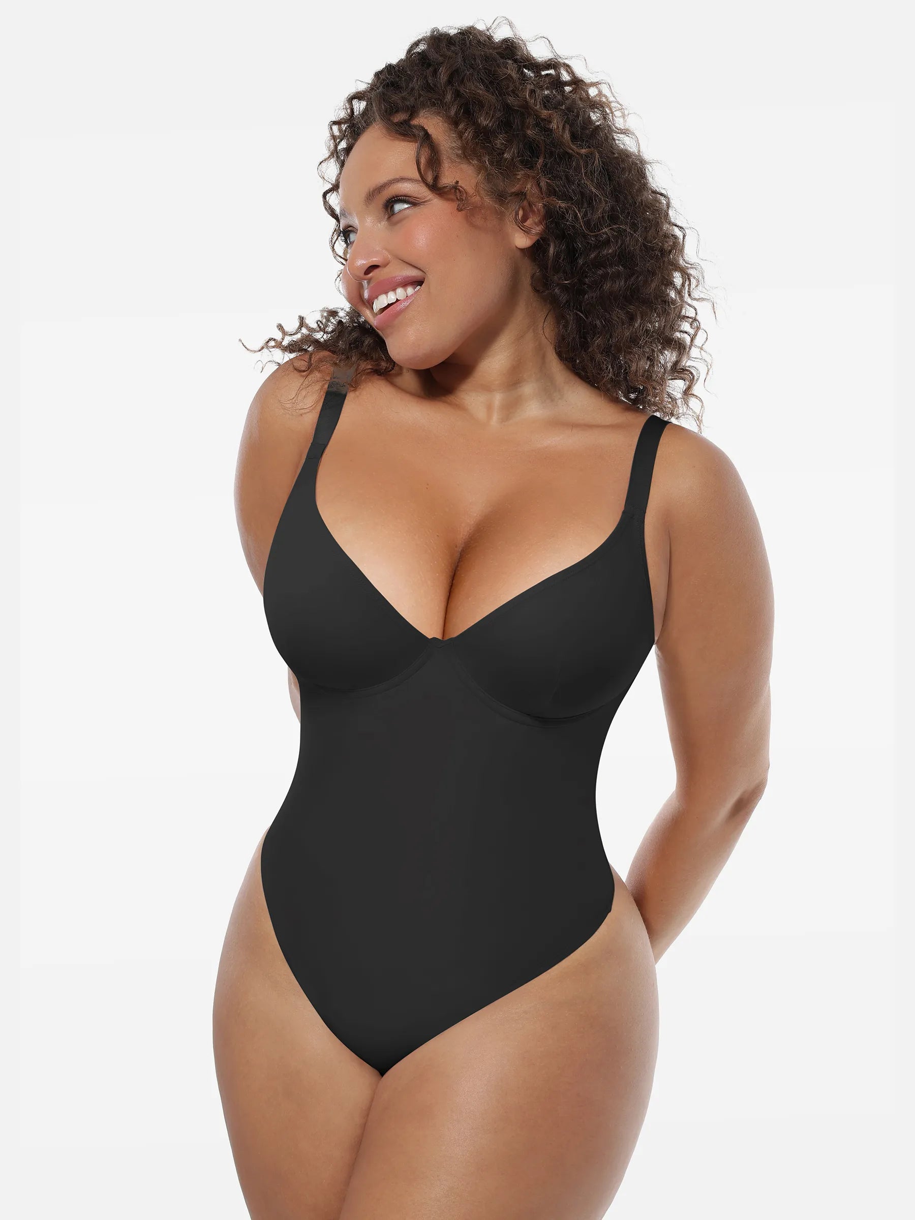 Feelingirl Shapewear-Bodysuit mit tiefem V-Ausschnitt und Bauchkontrolle