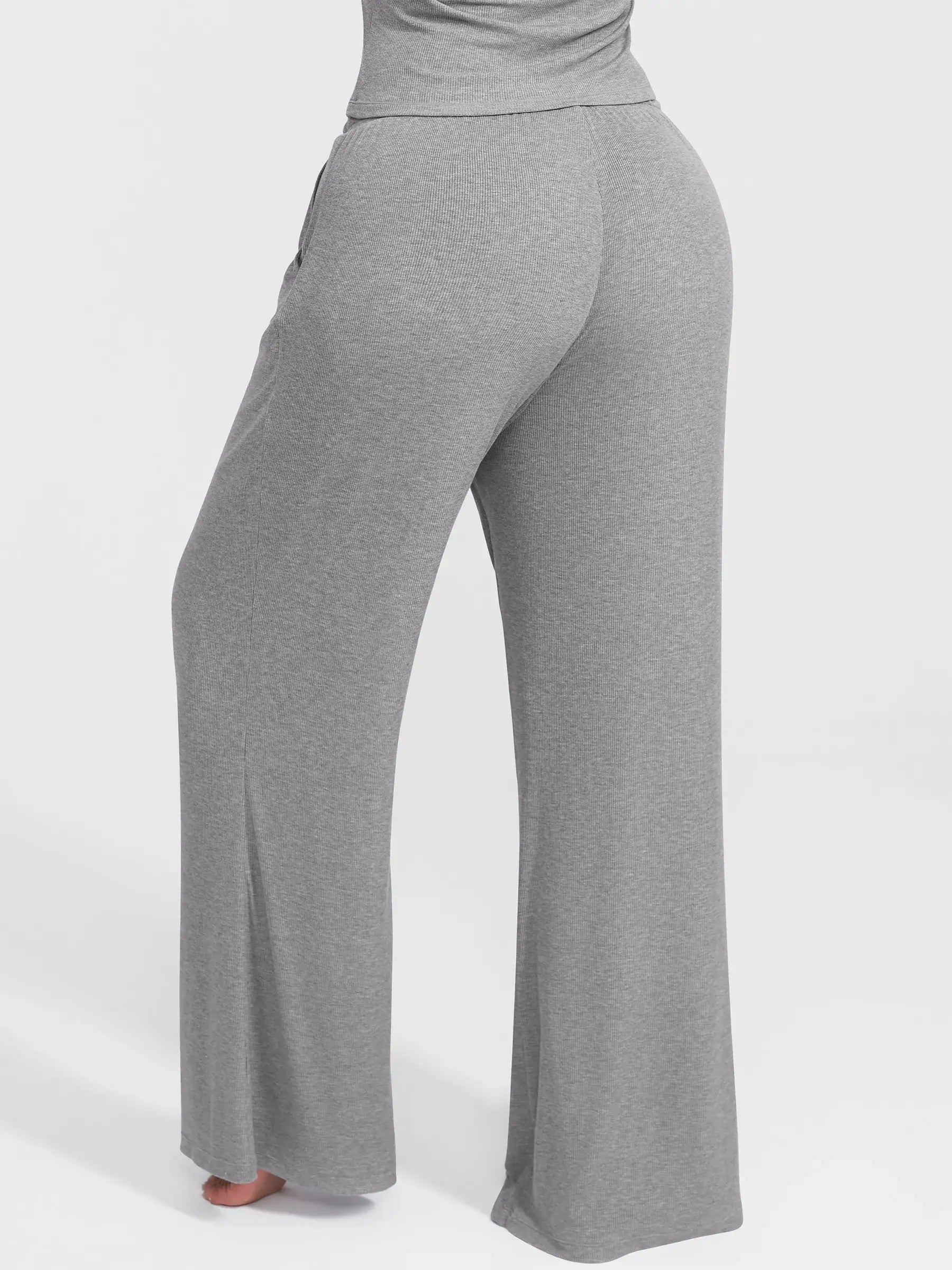 Feelingirl Breathable Ribbed Lounge Pants for Home Comfort