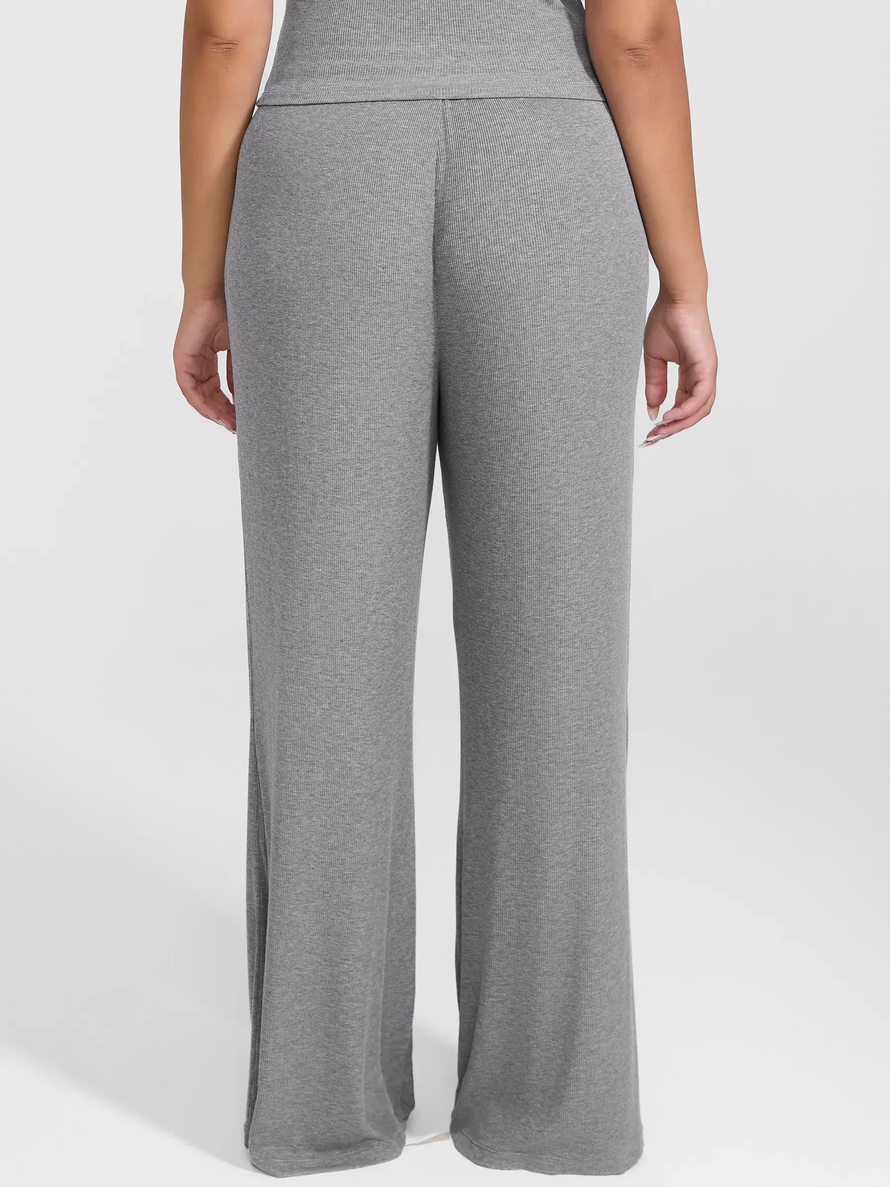 Feelingirl Breathable Ribbed Lounge Pants for Home Comfort