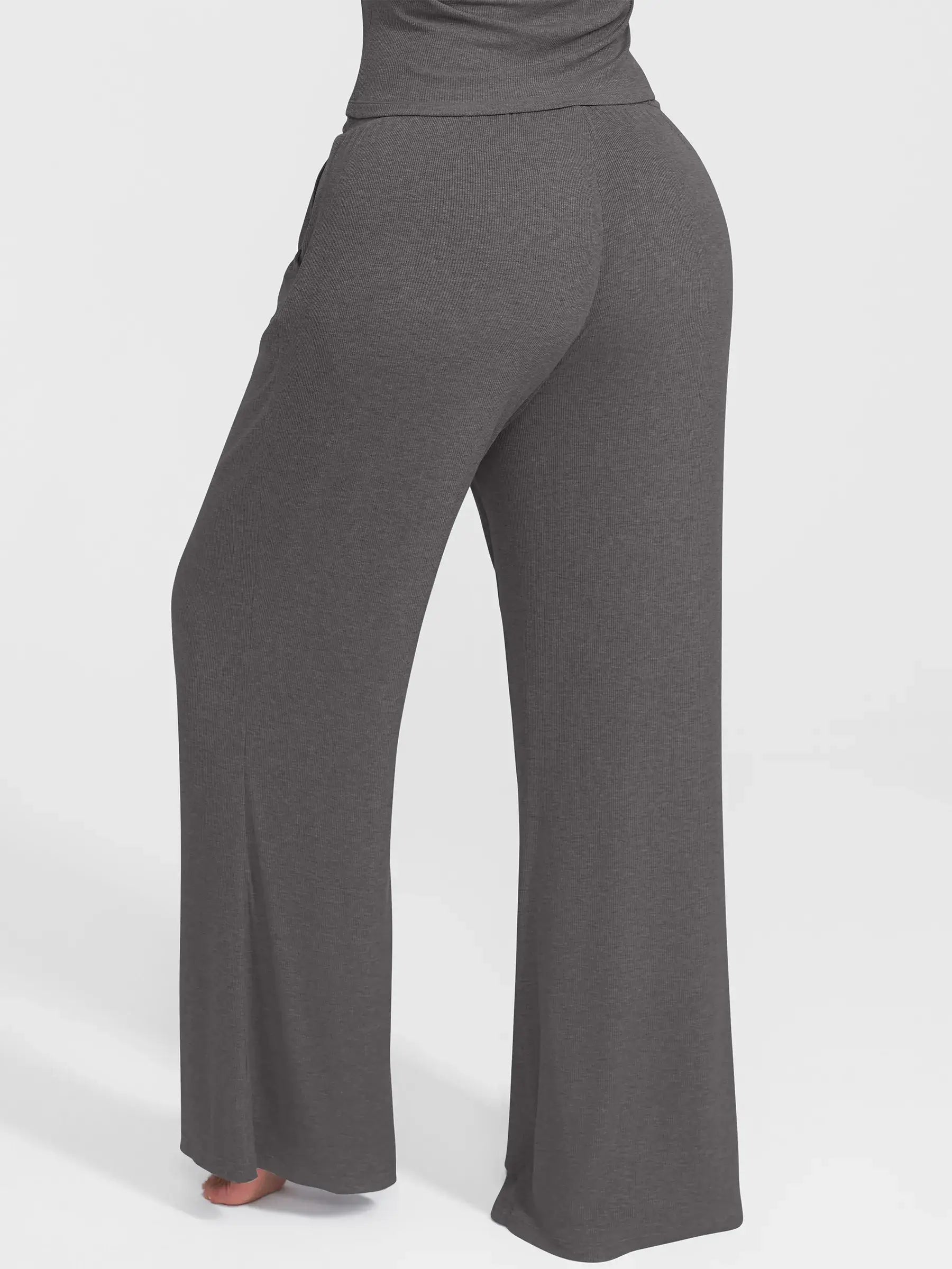 Feelingirl Breathable Ribbed Lounge Pants for Home Comfort