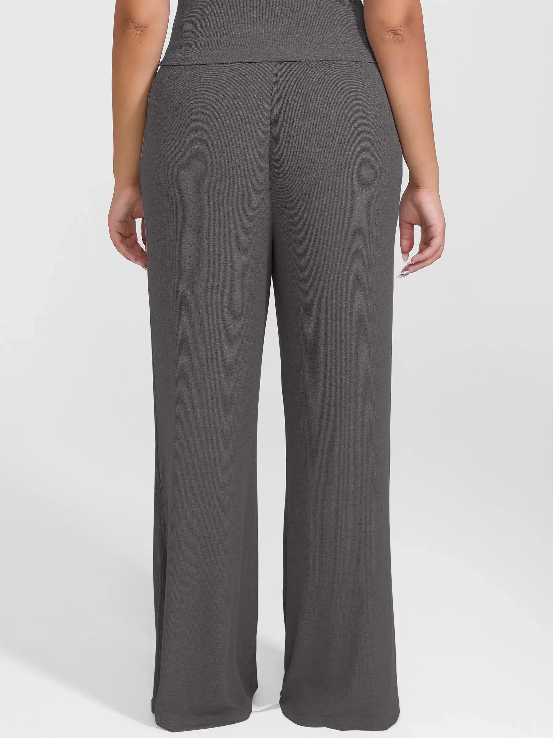Feelingirl Breathable Ribbed Lounge Pants for Home Comfort