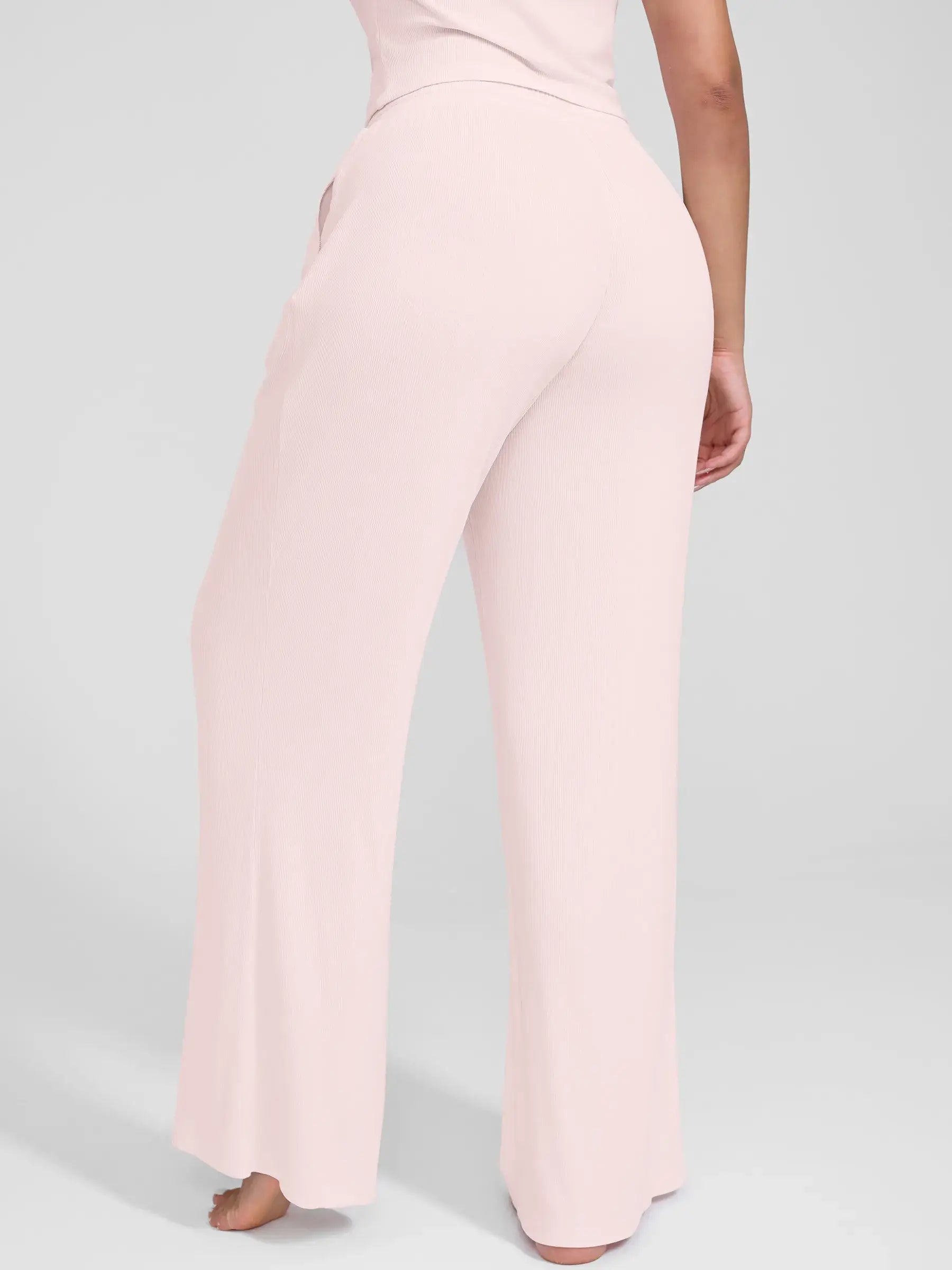 Feelingirl Breathable Ribbed Lounge Pants for Home Comfort