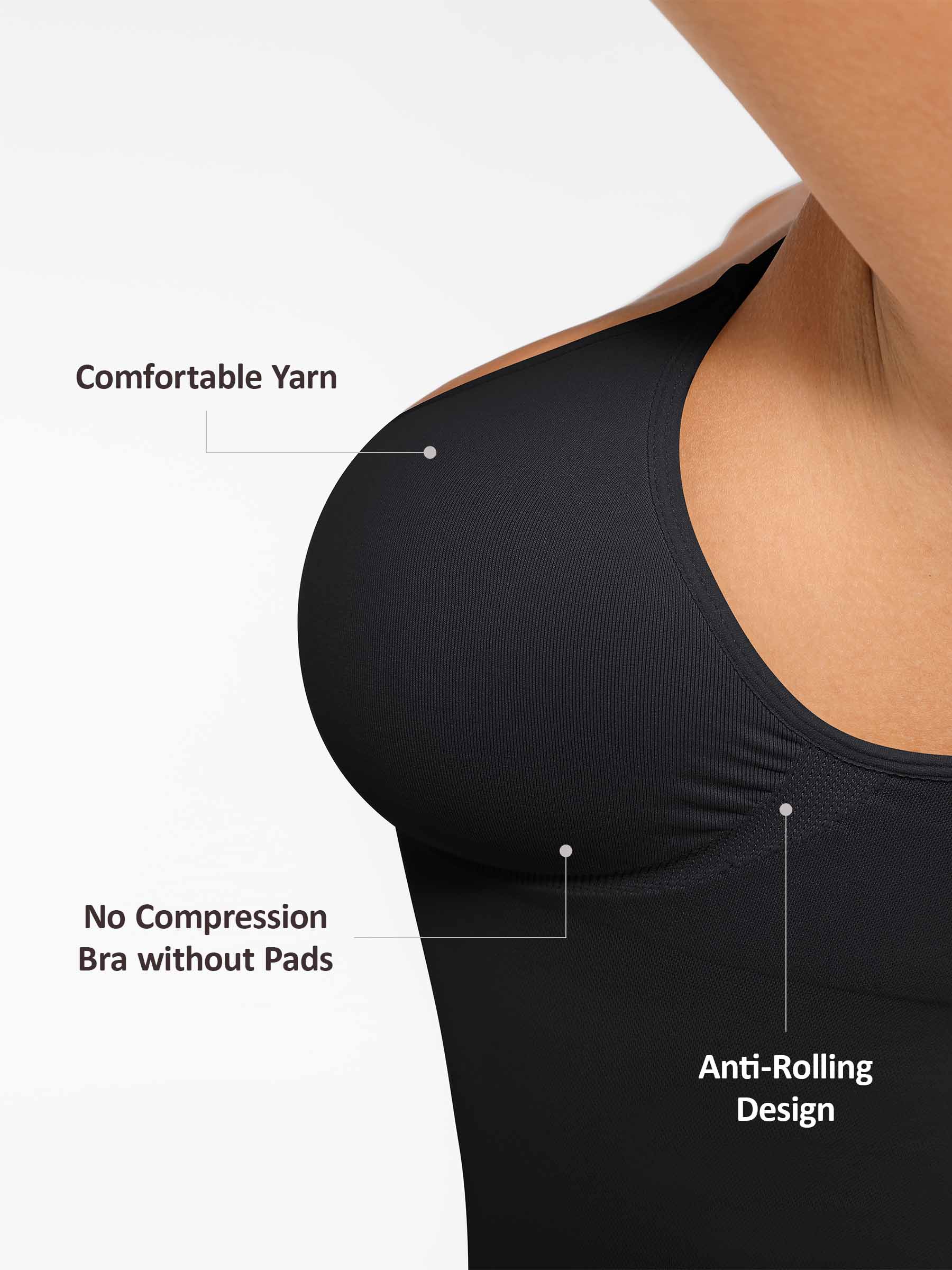 Camiseta sin mangas moldeadora Feelingirl con soporte para busto, cintura y abdomen