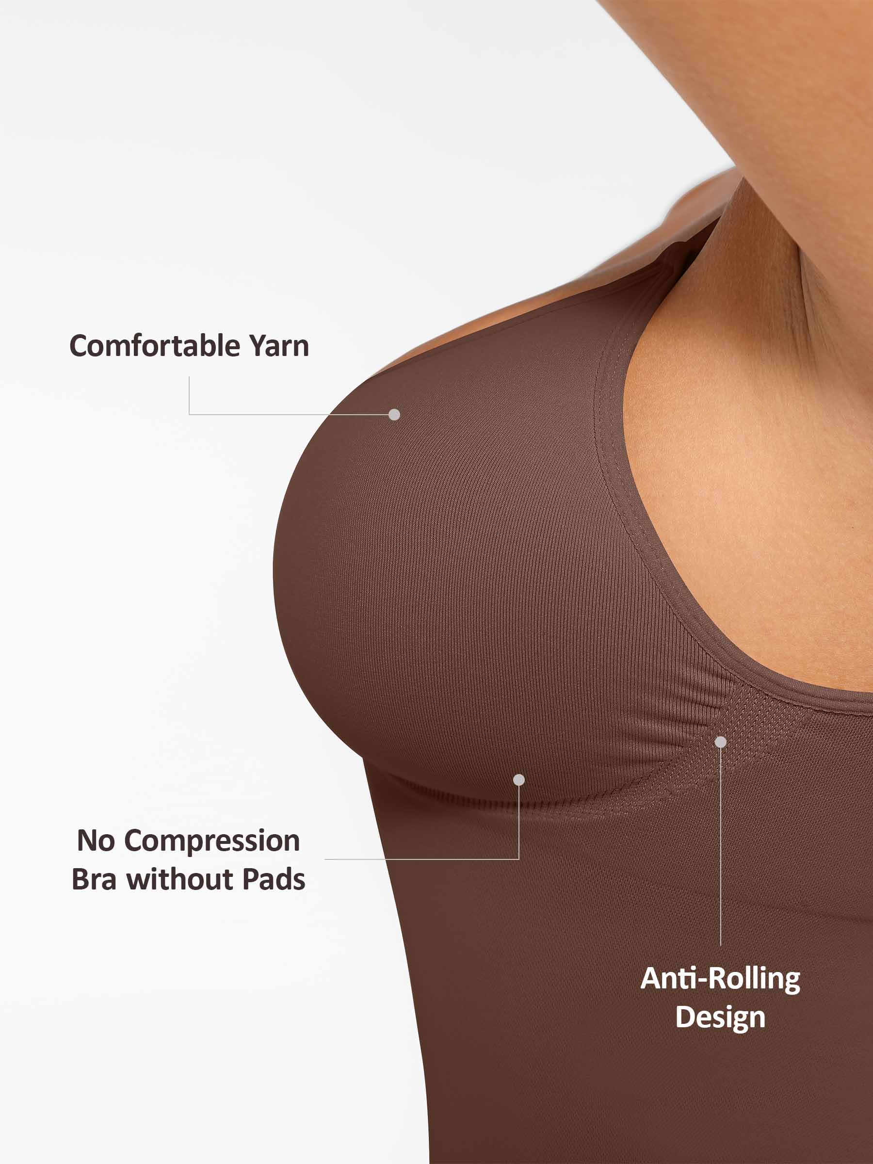Camiseta sin mangas moldeadora Feelingirl con soporte para busto, cintura y abdomen