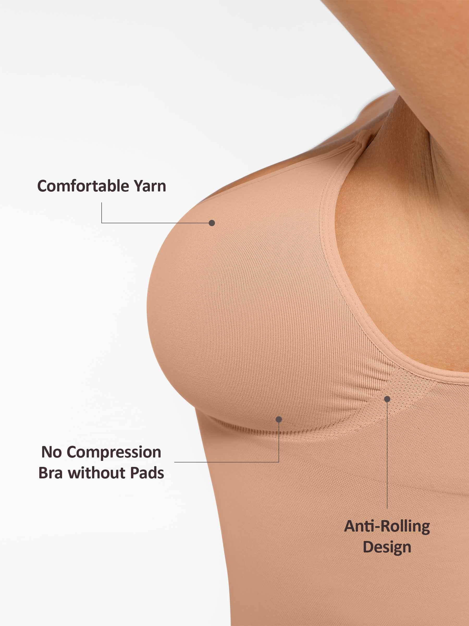 Camiseta sin mangas moldeadora Feelingirl con soporte para busto, cintura y abdomen