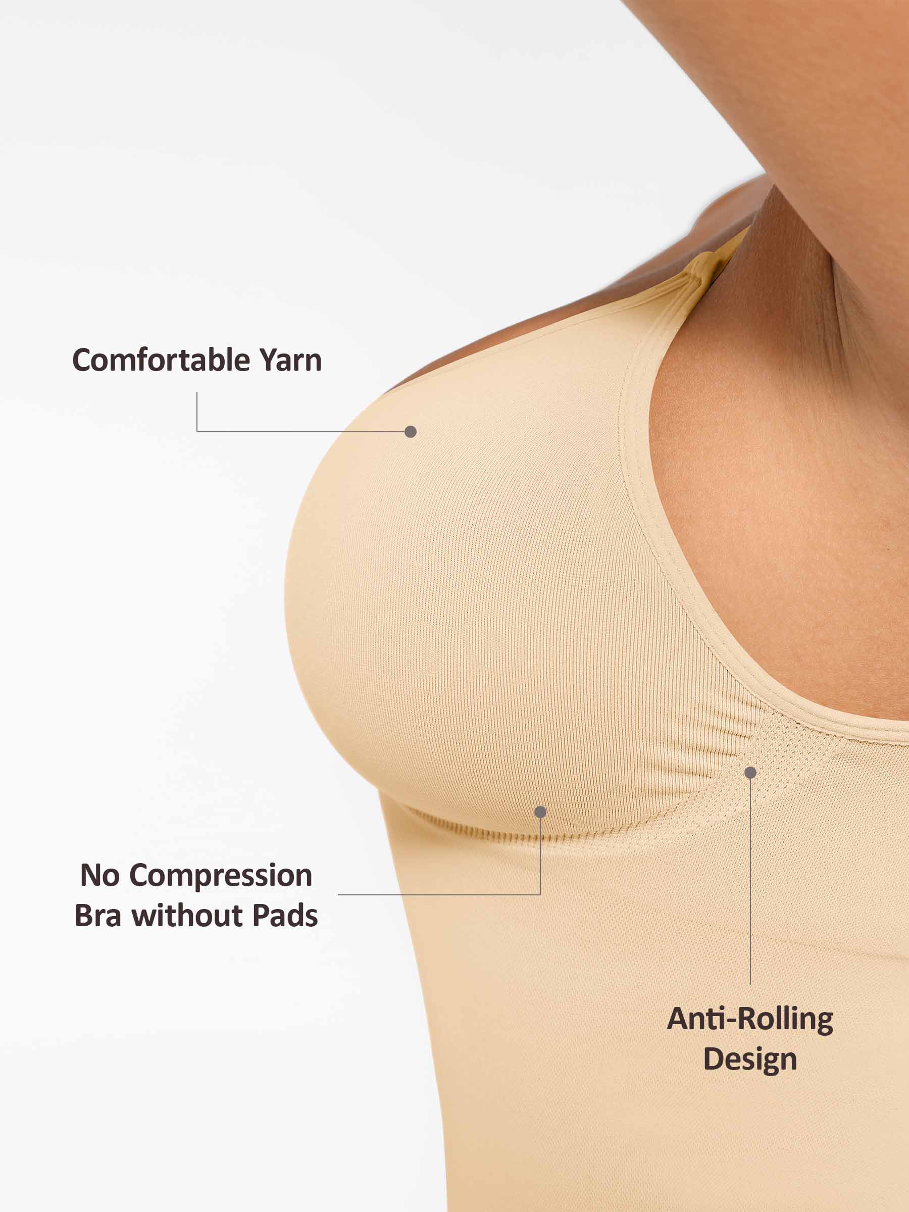 Camiseta sin mangas moldeadora Feelingirl con soporte para busto, cintura y abdomen