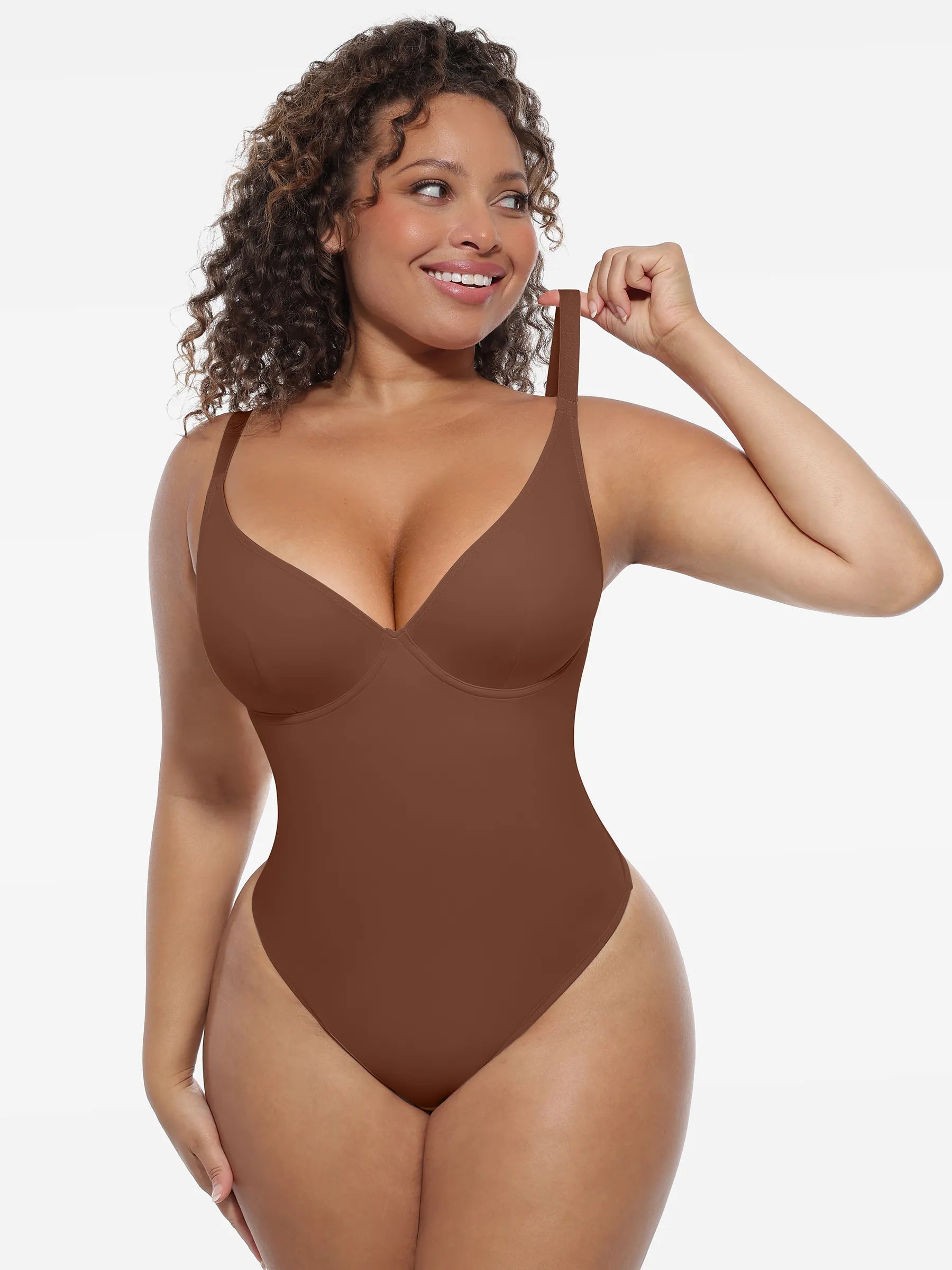 Feelingirl Shapewear-Bodysuit mit tiefem V-Ausschnitt und Bauchkontrolle