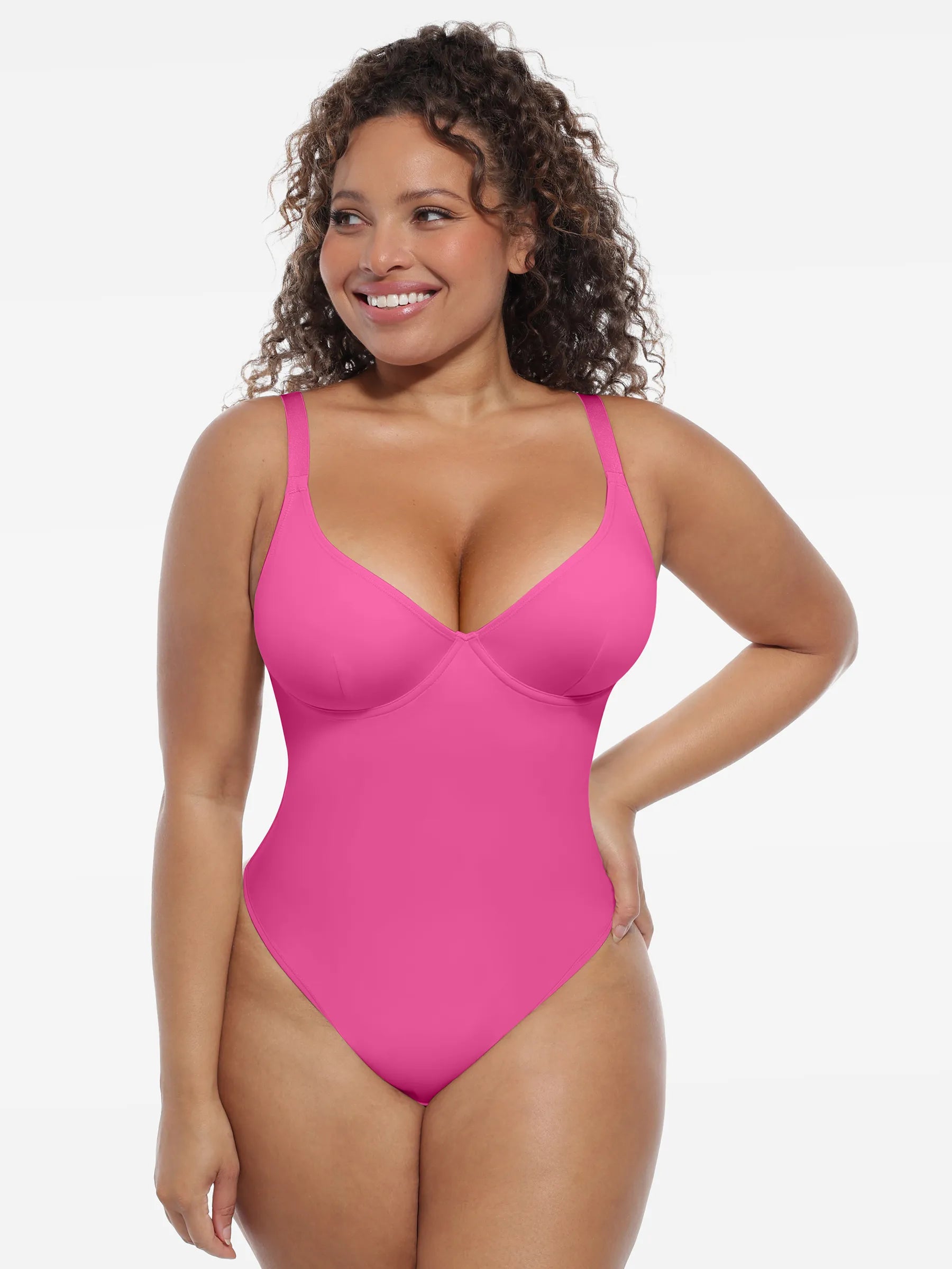 Feelingirl Shapewear-Bodysuit mit tiefem V-Ausschnitt und Bauchkontrolle
