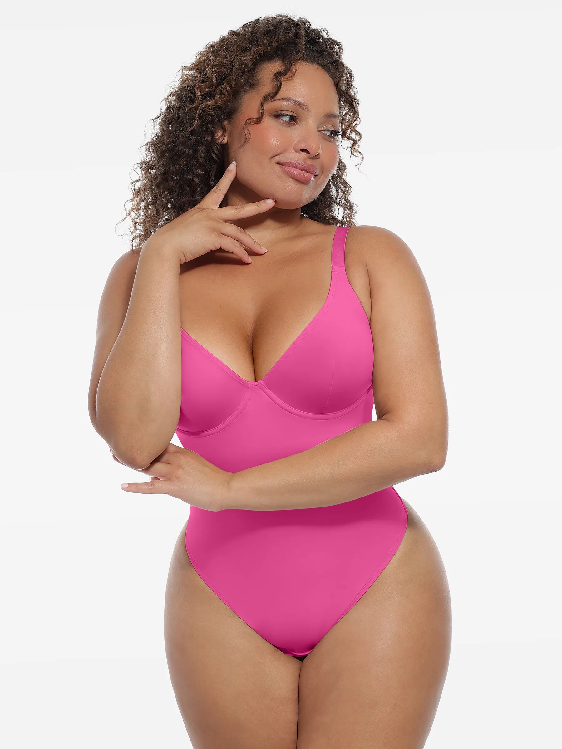 Feelingirl Shapewear-Bodysuit mit tiefem V-Ausschnitt und Bauchkontrolle
