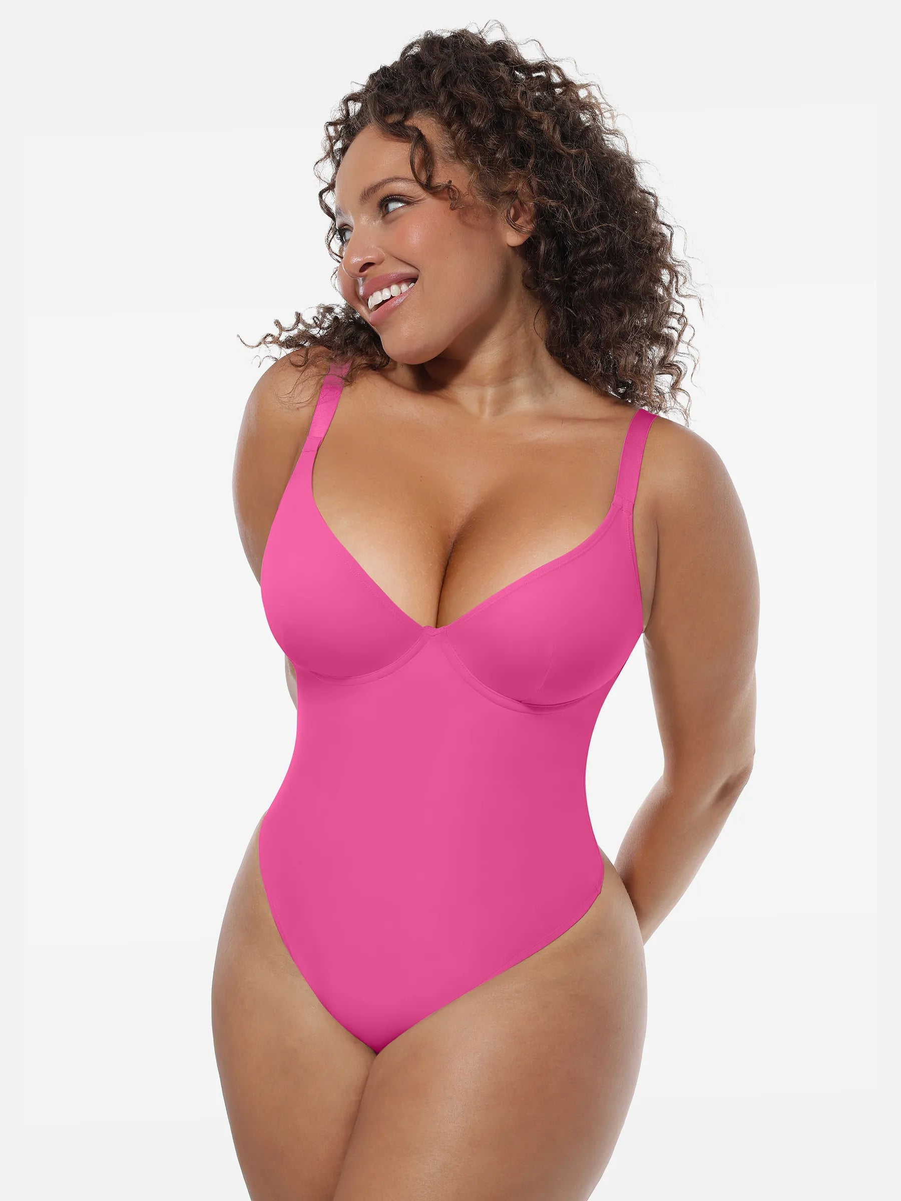 Feelingirl Shapewear-Bodysuit mit tiefem V-Ausschnitt und Bauchkontrolle