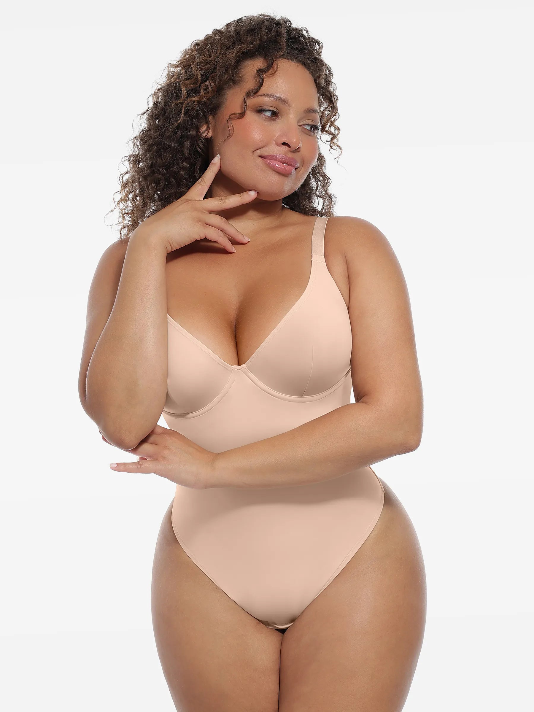 Feelingirl Shapewear-Bodysuit mit tiefem V-Ausschnitt und Bauchkontrolle