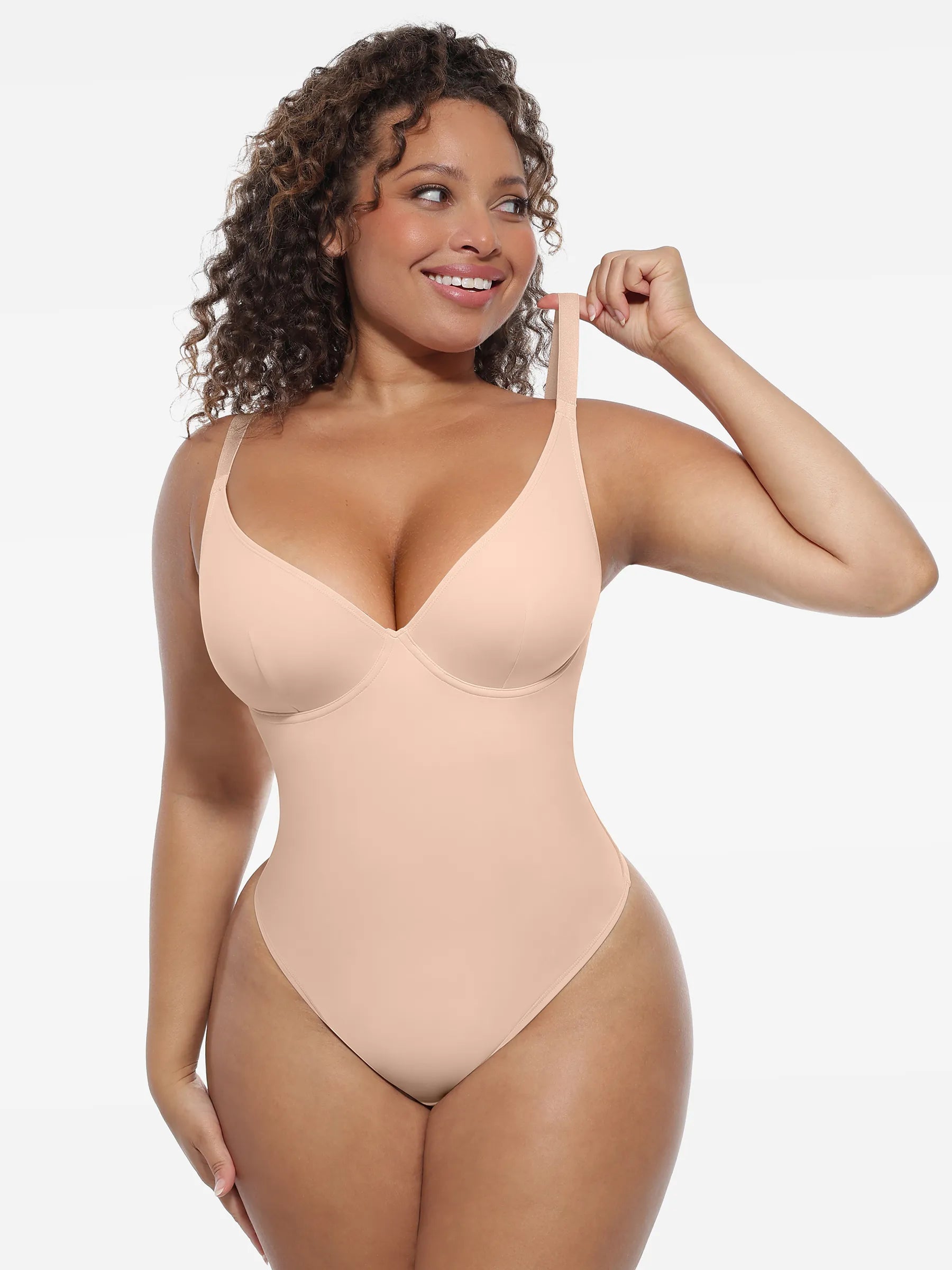 Feelingirl Shapewear-Bodysuit mit tiefem V-Ausschnitt und Bauchkontrolle