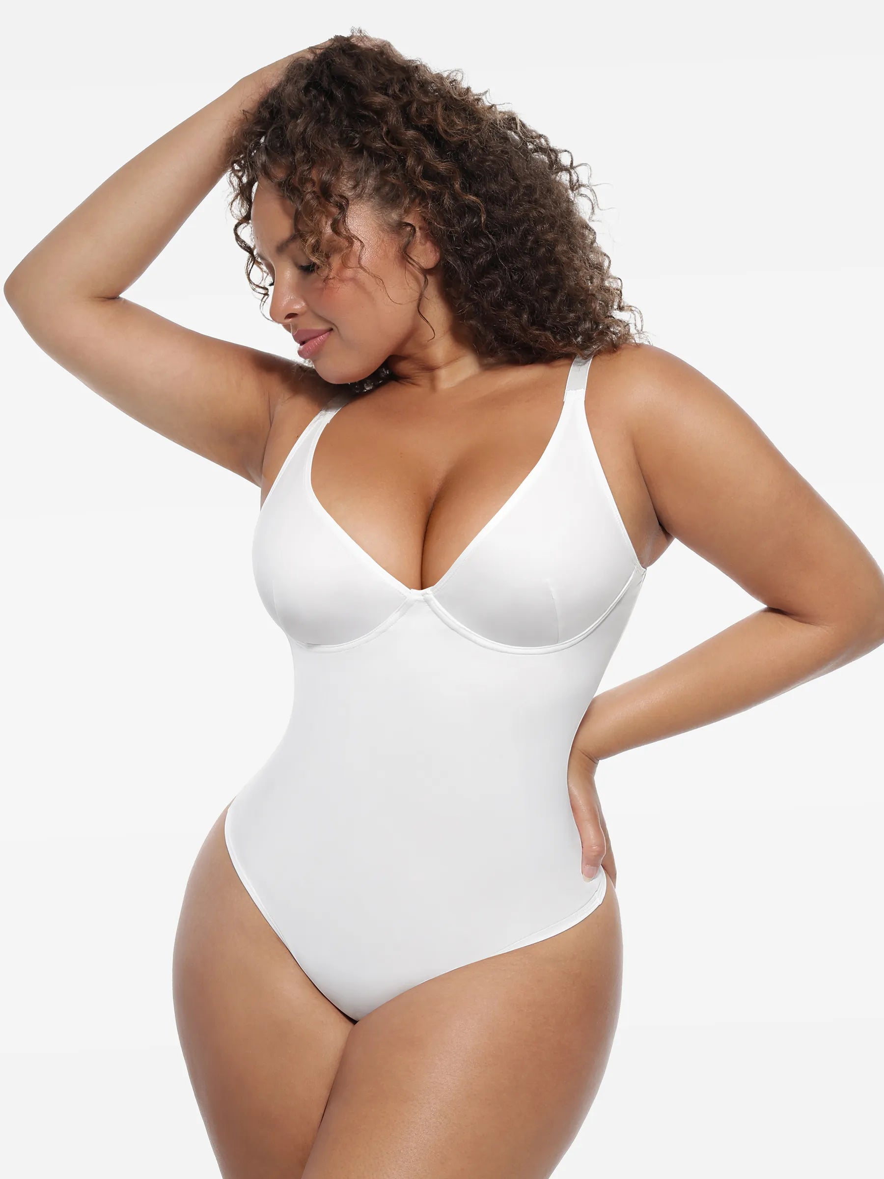 Feelingirl Shapewear-Bodysuit mit tiefem V-Ausschnitt und Bauchkontrolle