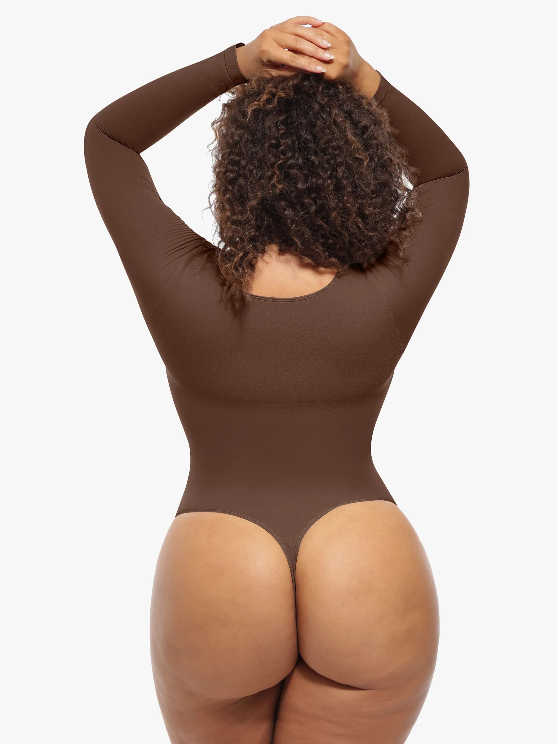 Feelingirl Nahtloser, langärmliger Tanga-Bodysuit zur Bauchkontrolle