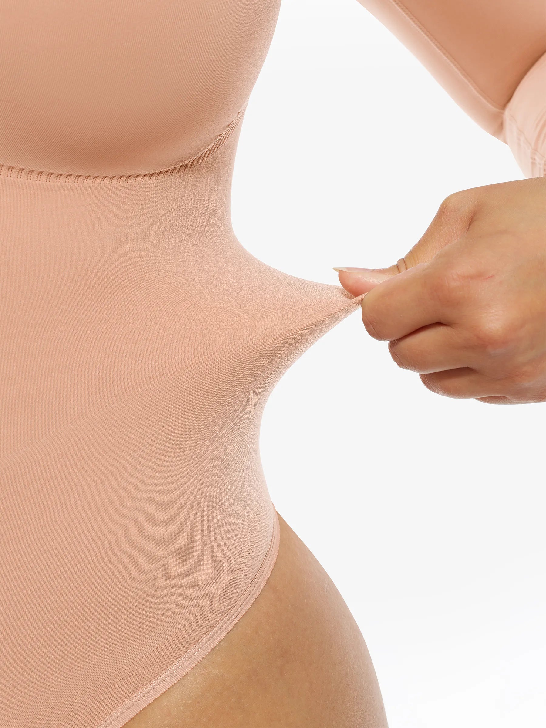 Feelingirl Nahtloser, langärmliger Tanga-Bodysuit zur Bauchkontrolle