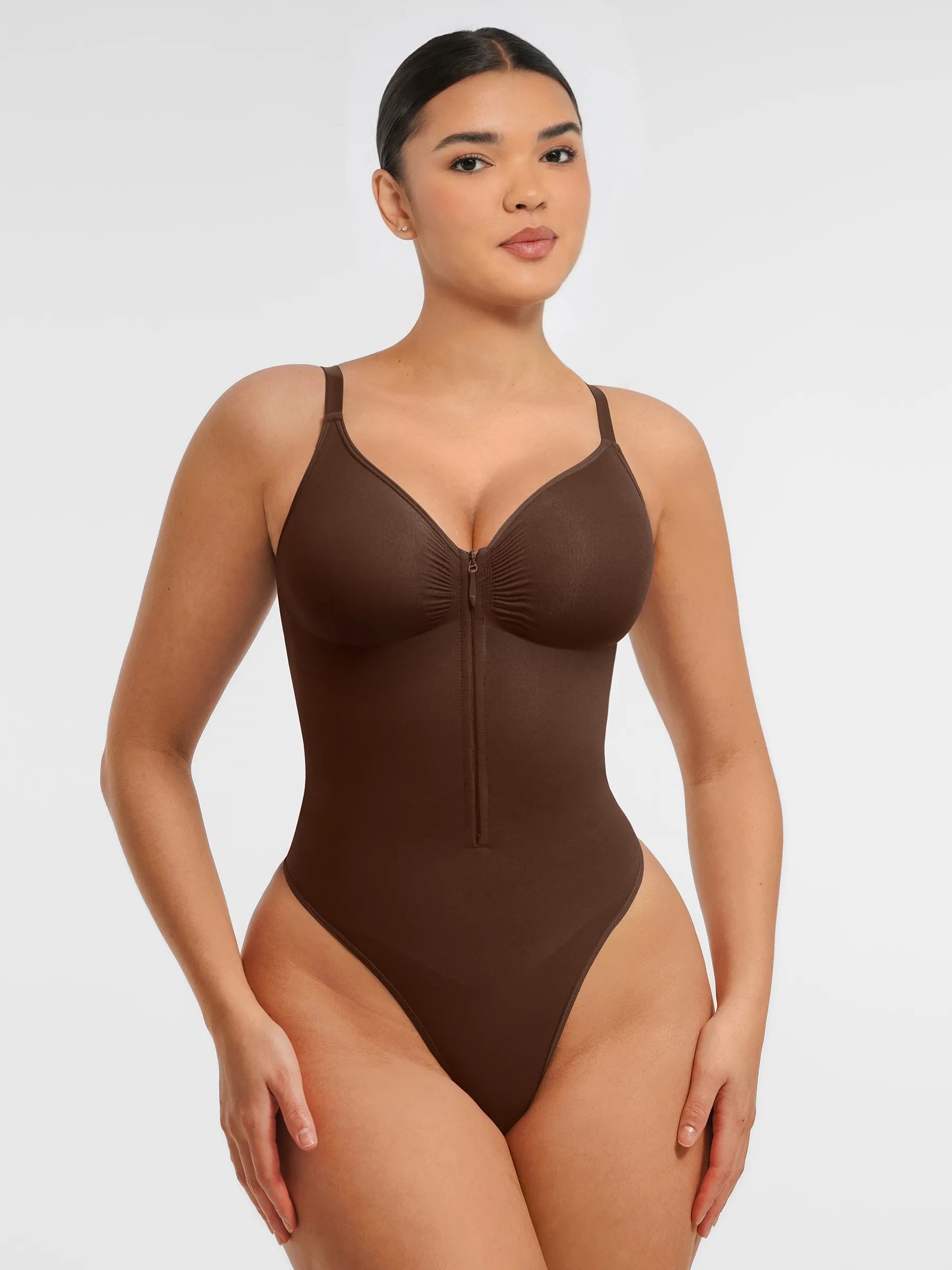 Feelingirl Tummy Control Seamless Zipper Shaping Bodysuit