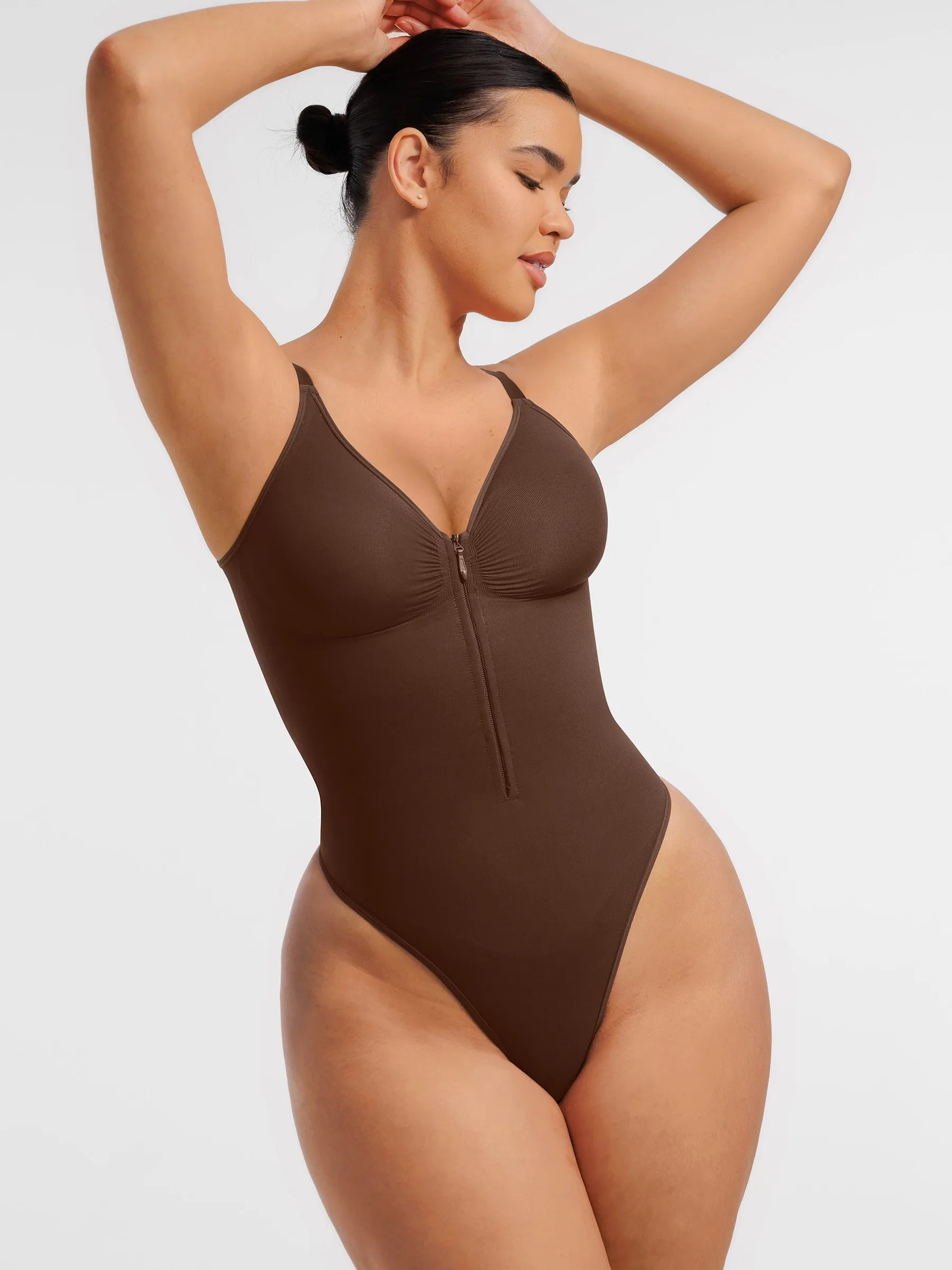 Feelingirl Tummy Control Seamless Zipper Shaping Bodysuit
