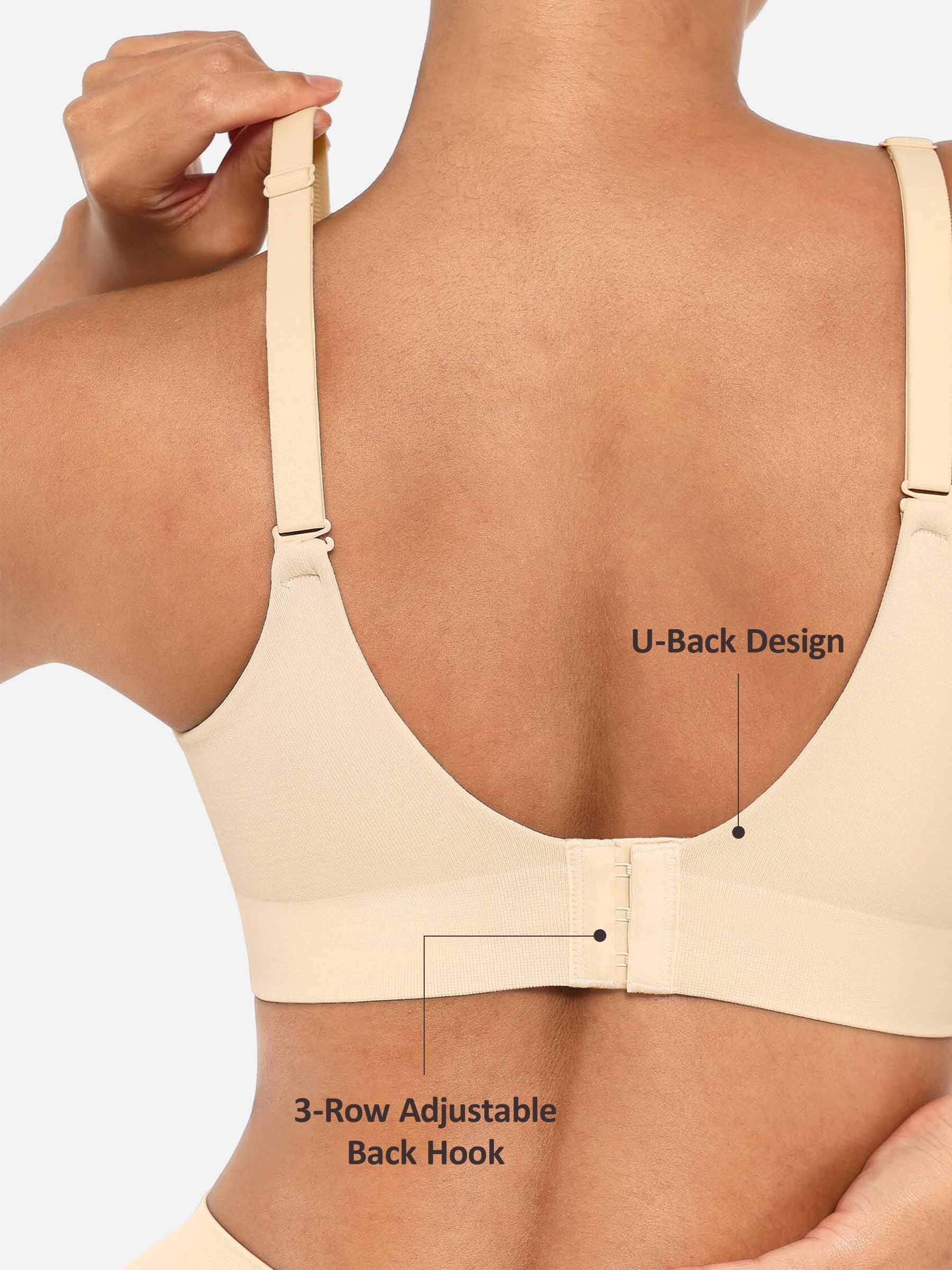 Feelingirl Wireless Seamless Push-Up V-neck Bra