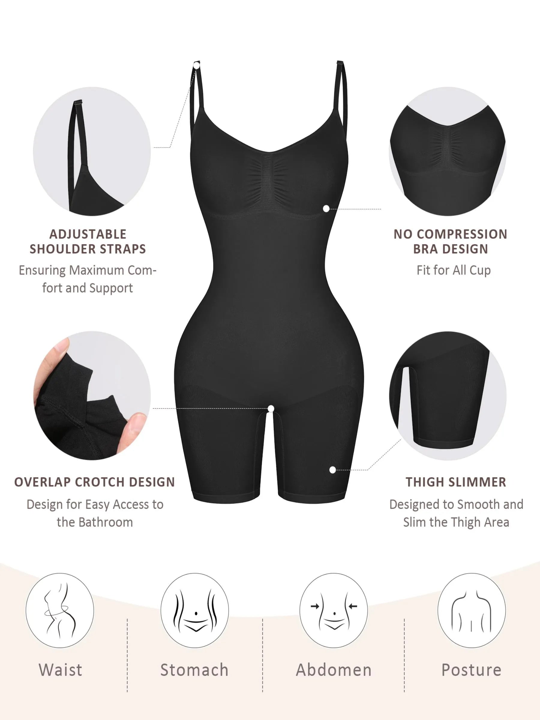 Feelingirl nahtloser Boyshort-Bodysuit