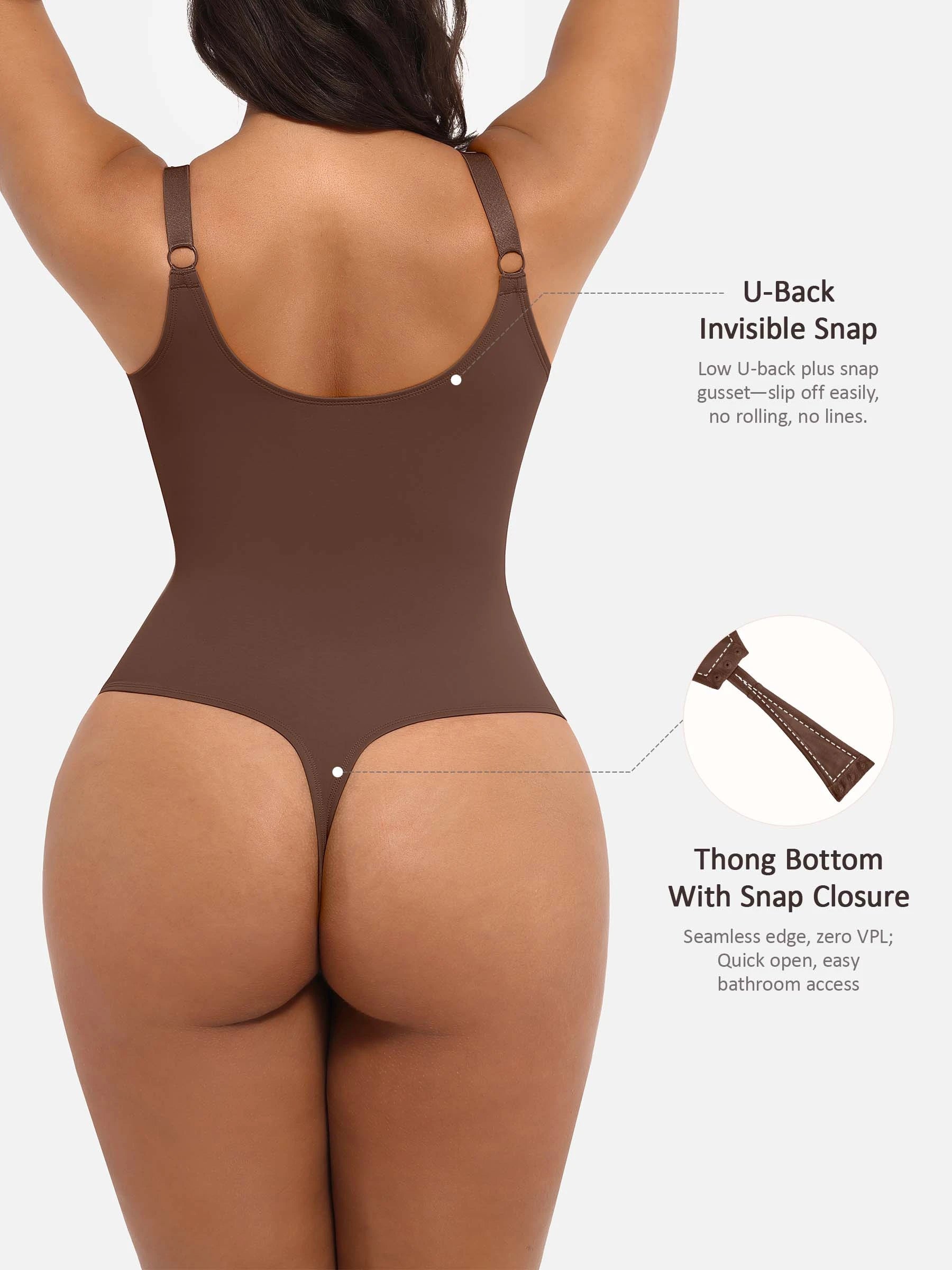Feelingirl Deep V Neck Tummy Control Shapewear Bodysuit