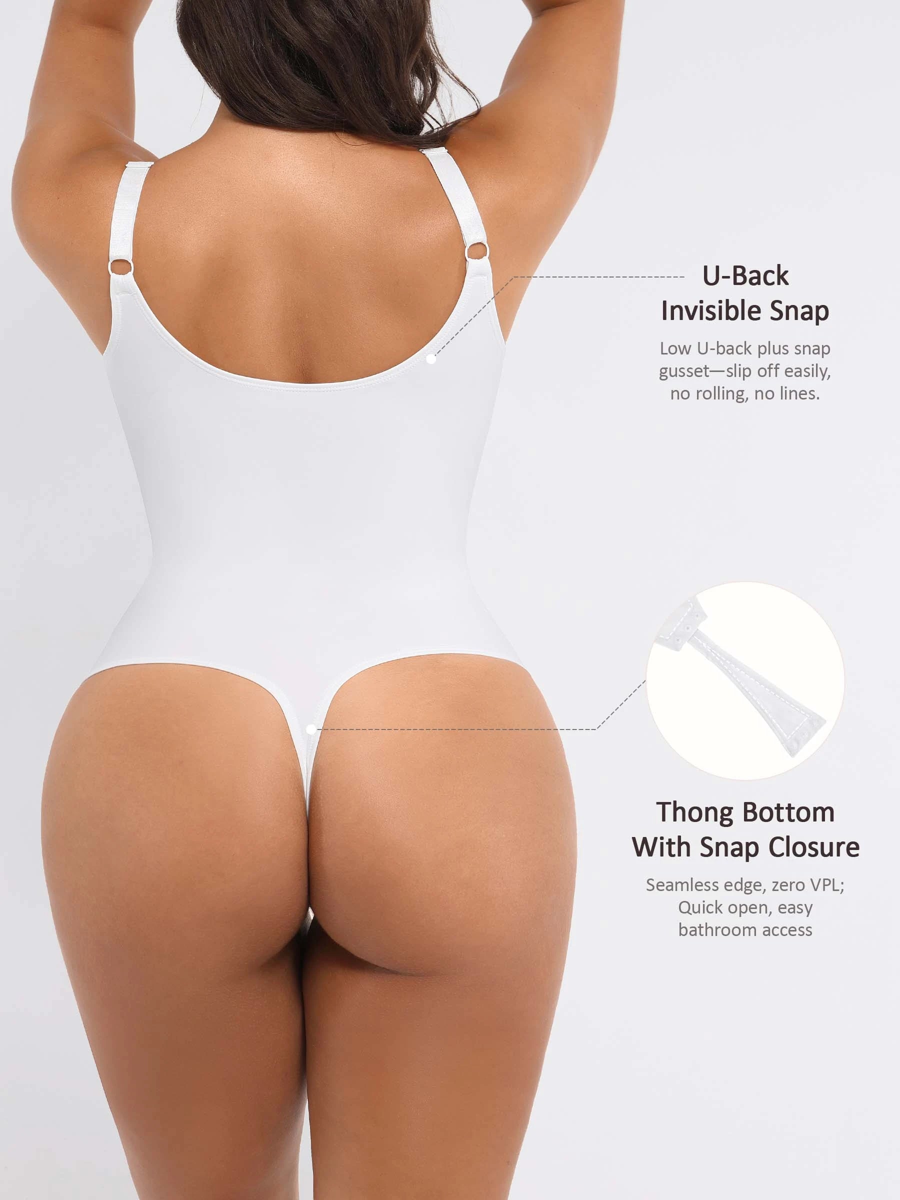 Feelingirl Deep V Neck Tummy Control Shapewear Bodysuit